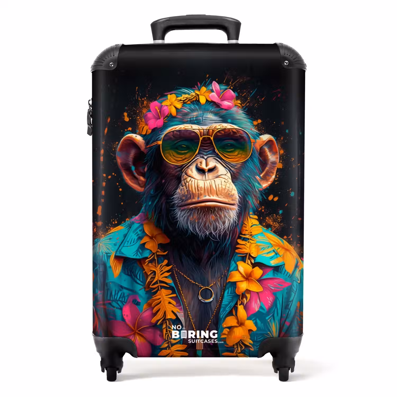 Chimpansee met Hawaii blouse NBS - Handbagage koffer - Unisex middel -productfoto_recht