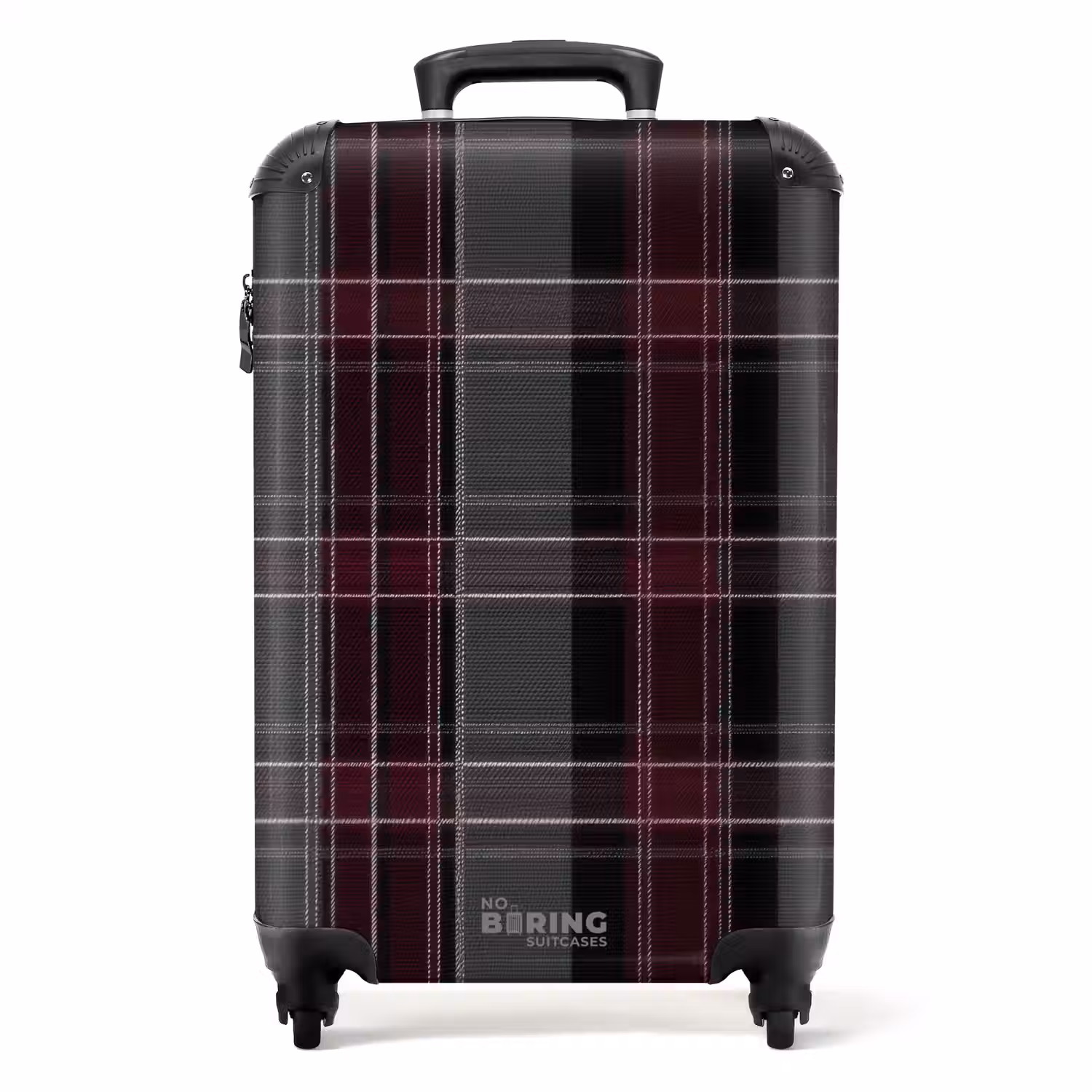 Klassiek geruit patroon in grijs en rood NBS - Handbagage koffer - Unisex middel -productfoto_recht
