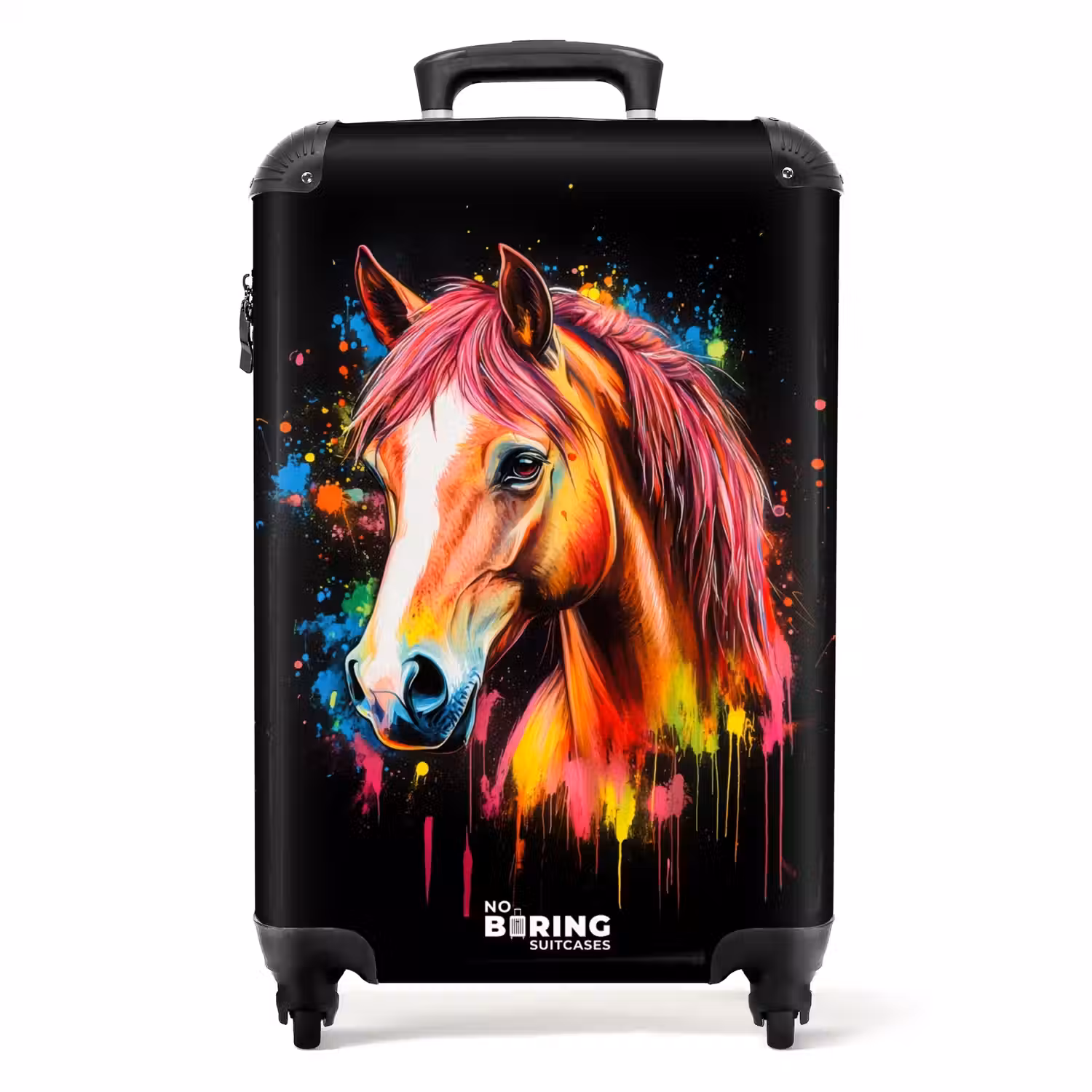 Kleurrijk paard met graffiti NBS - Handbagage koffer - Unisex middel -productfoto_recht