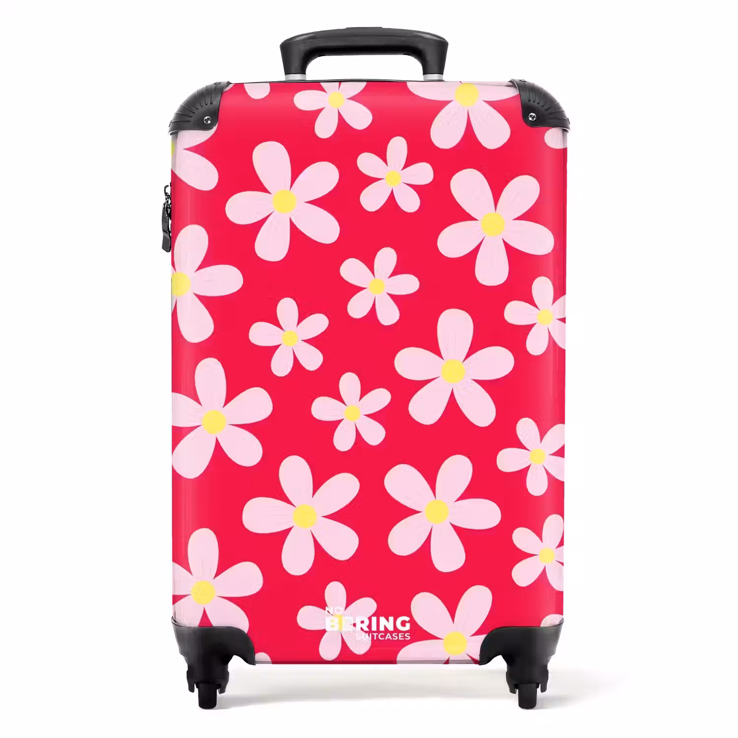 Madeliefjesmania hotpink NBS - Handbagage koffer - Unisex middel -productfoto_recht