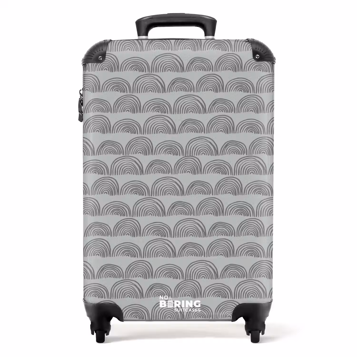 Donkergrijze halve cirkels NBS - Handbagage koffer - Volwassenen Unisex middel -productfoto_recht