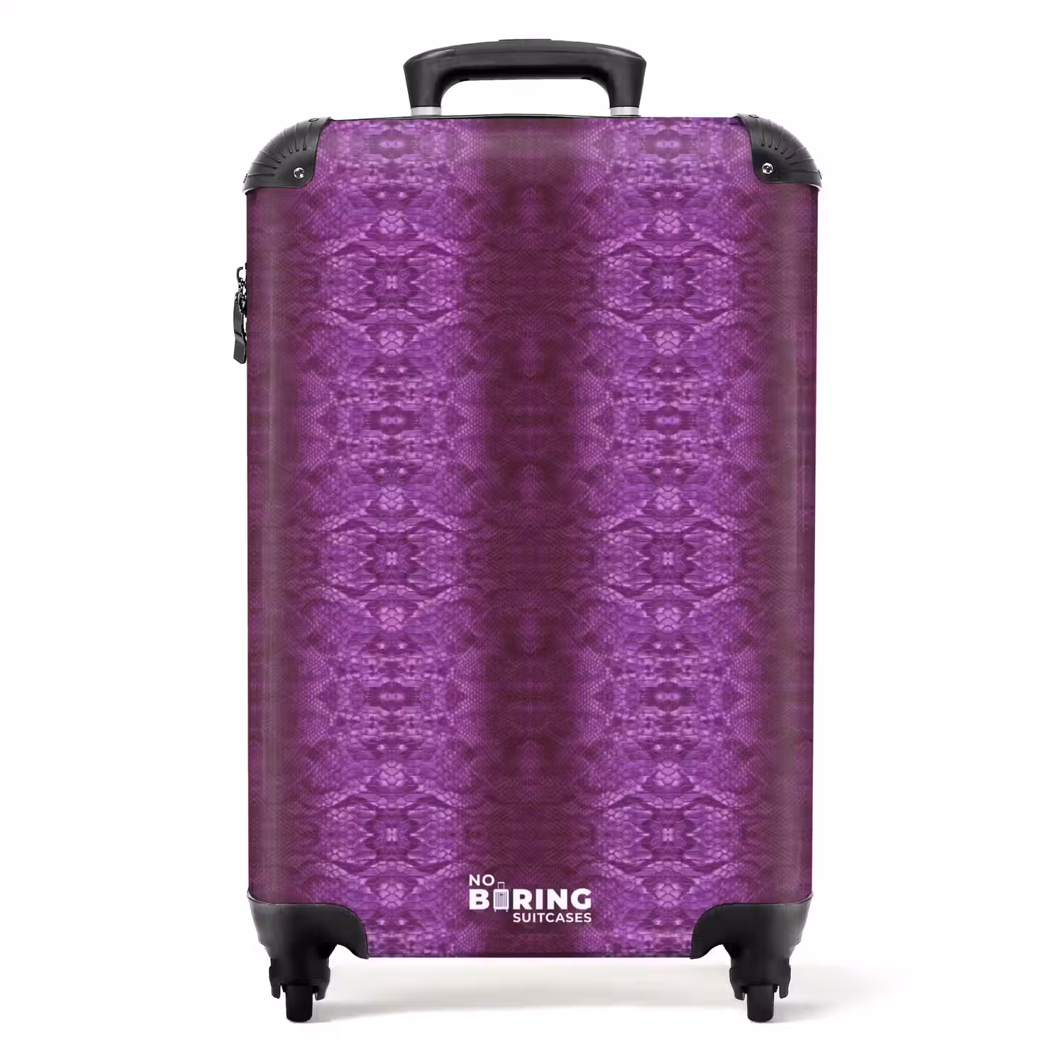 Dieppaars slangenhuid met symmetrische schubstructuur NBS - Handbagage koffer - Volwassenen Unisex middel -productfoto_recht