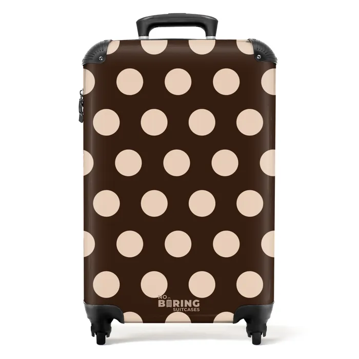 Stippen patroon in verschillende tinten bruin NBS - Handbagage koffer - Unisex middel -productfoto_recht