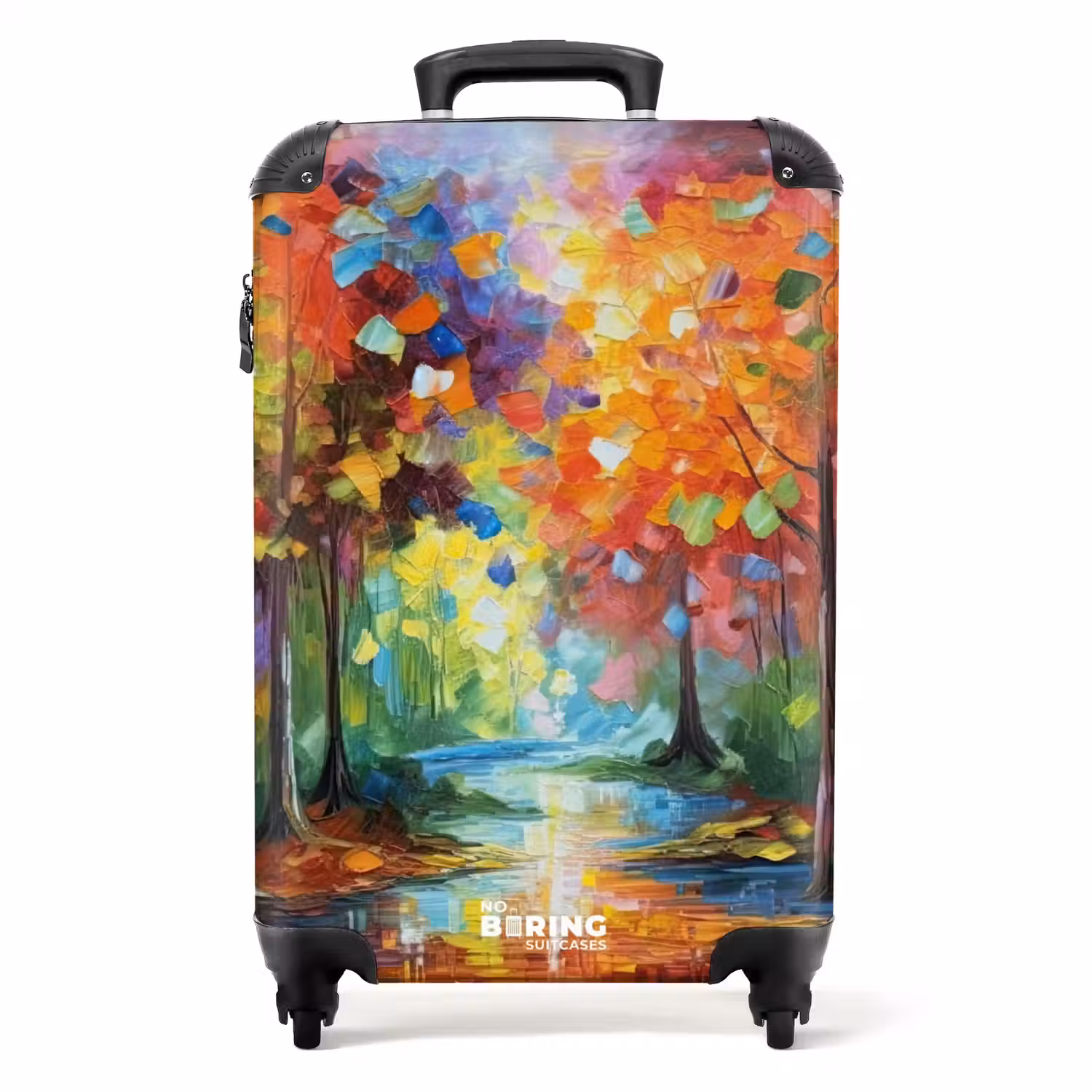 Bos - Natuur - Olieverf - Regenboog NBS - Handbagage koffer - Unisex middel -productfoto_recht