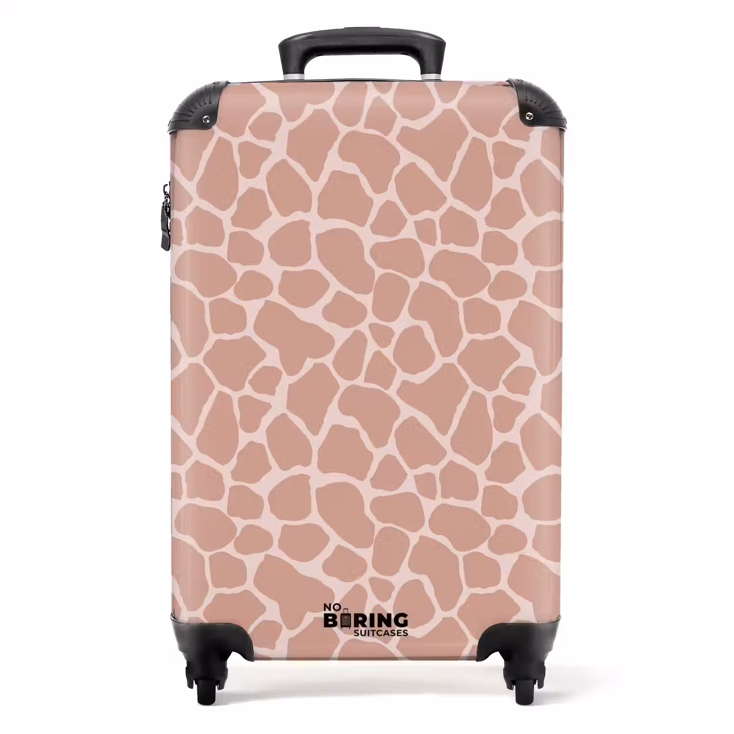 Girraffenpatroon op lichtroze NBS - Handbagage koffer - Volwassenen Unisex middel -productfoto_recht