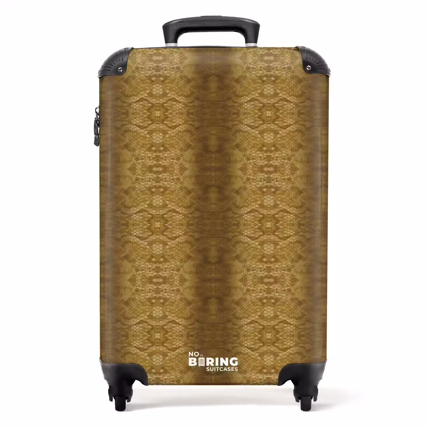 Goud gele slangenhuid met symmetrische schubstructuur NBS - Handbagage koffer - Volwassenen Unisex middel -productfoto_recht