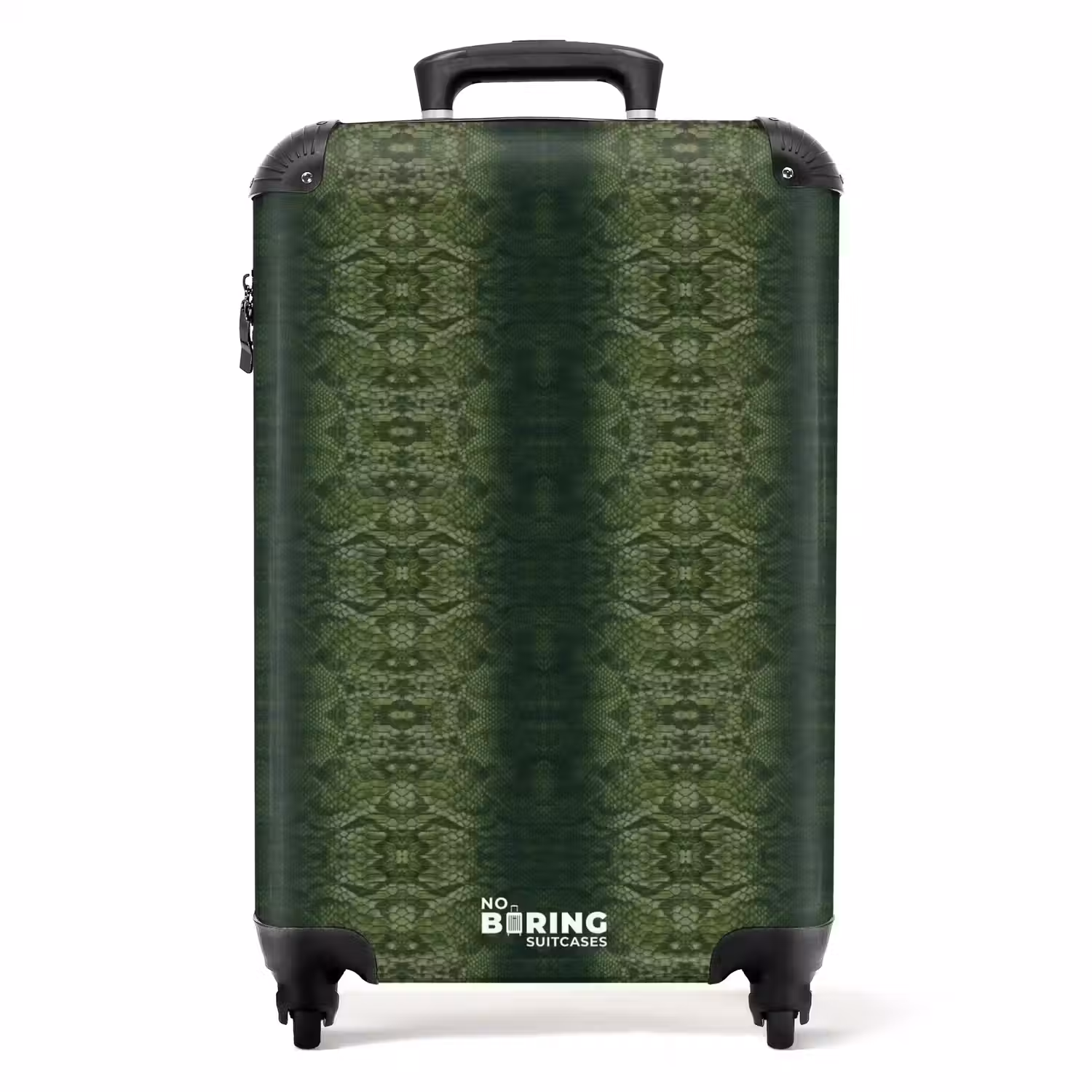 Groen slangenhuid met symmetrische schubstructuur NBS - Handbagage koffer - Volwassenen Unisex middel -productfoto_recht