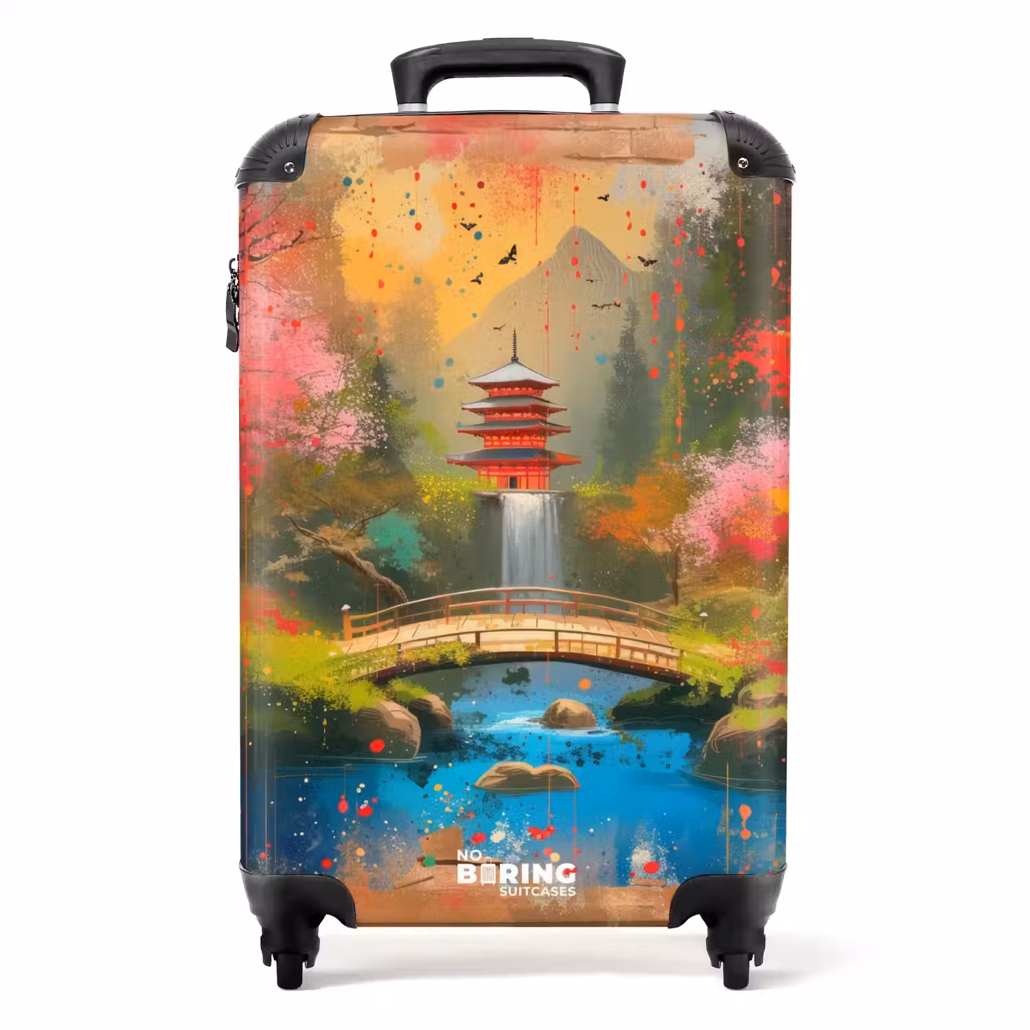Japanse tuin in graffiti stijl NBS - Handbagage koffer - Unisex middel -productfoto_recht