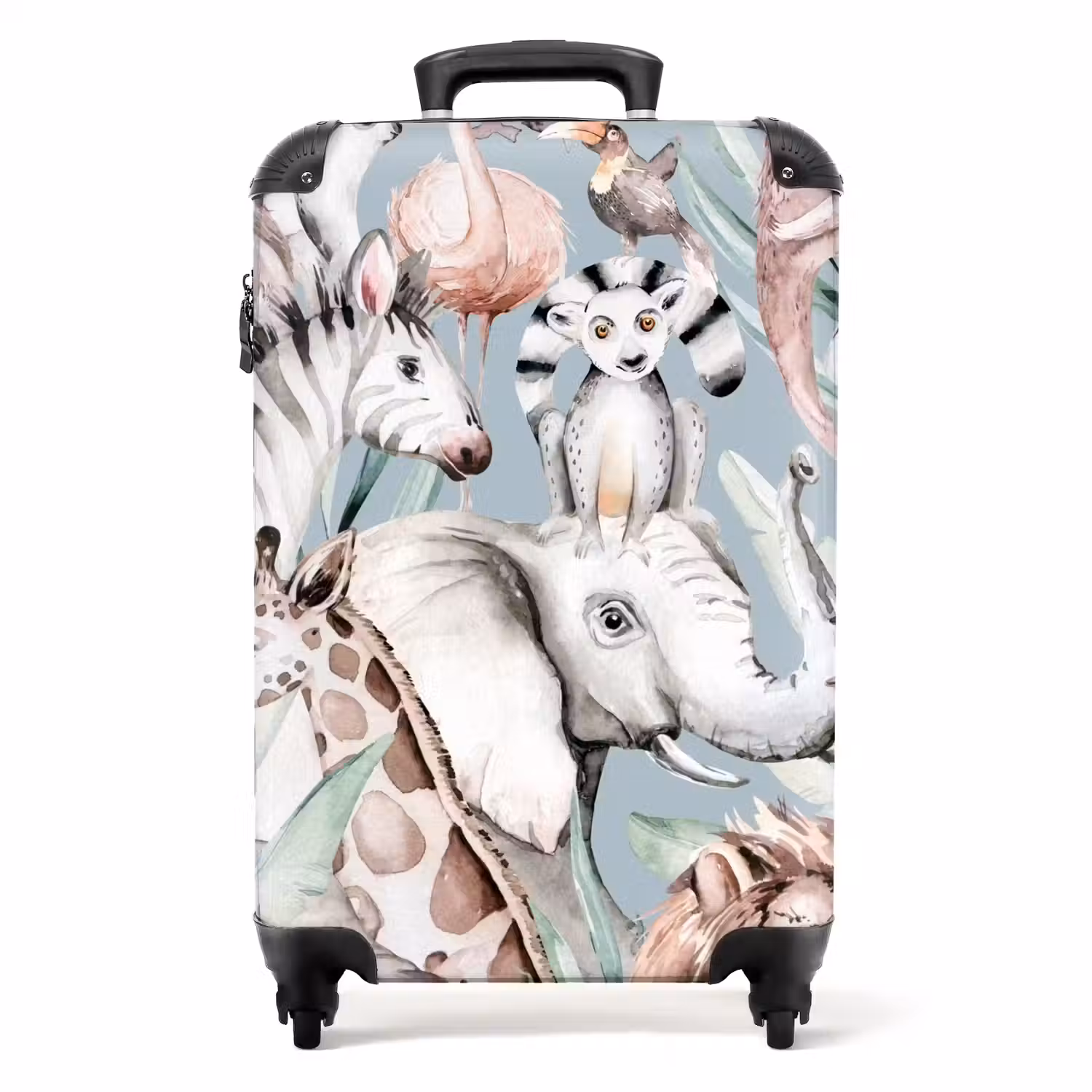 Jungle in Lichte Kleuren NBS - Handbagage koffer - Unisex middel -productfoto_recht