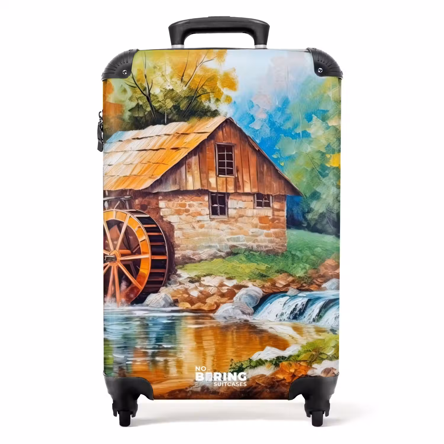Landschap - Schilderij - Huis - Kunst - Herfst NBS - Handbagage koffer - Unisex middel -productfoto_recht