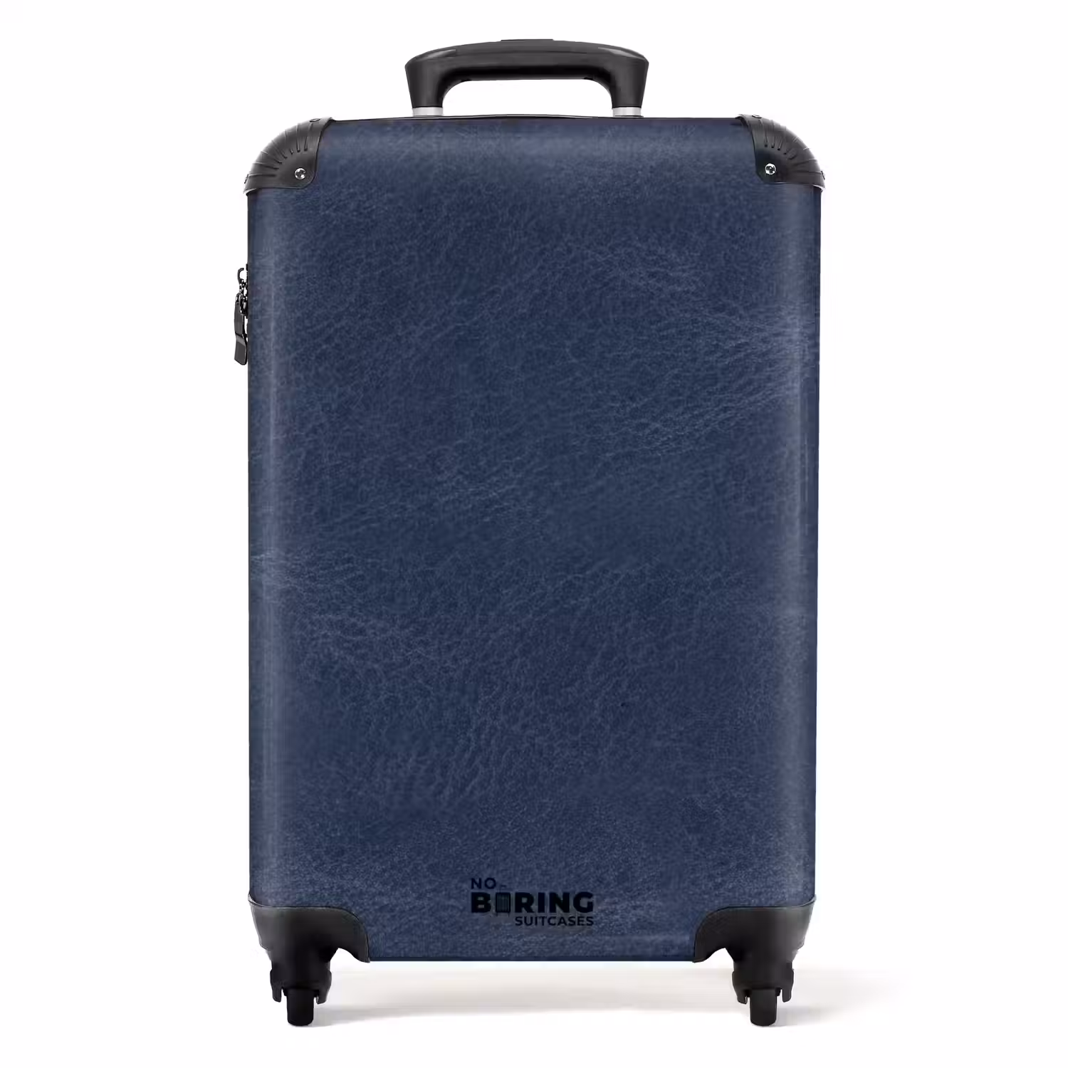 Lederen look donker blauw NBS - Handbagage koffer - Volwassenen Unisex middel -productfoto_recht