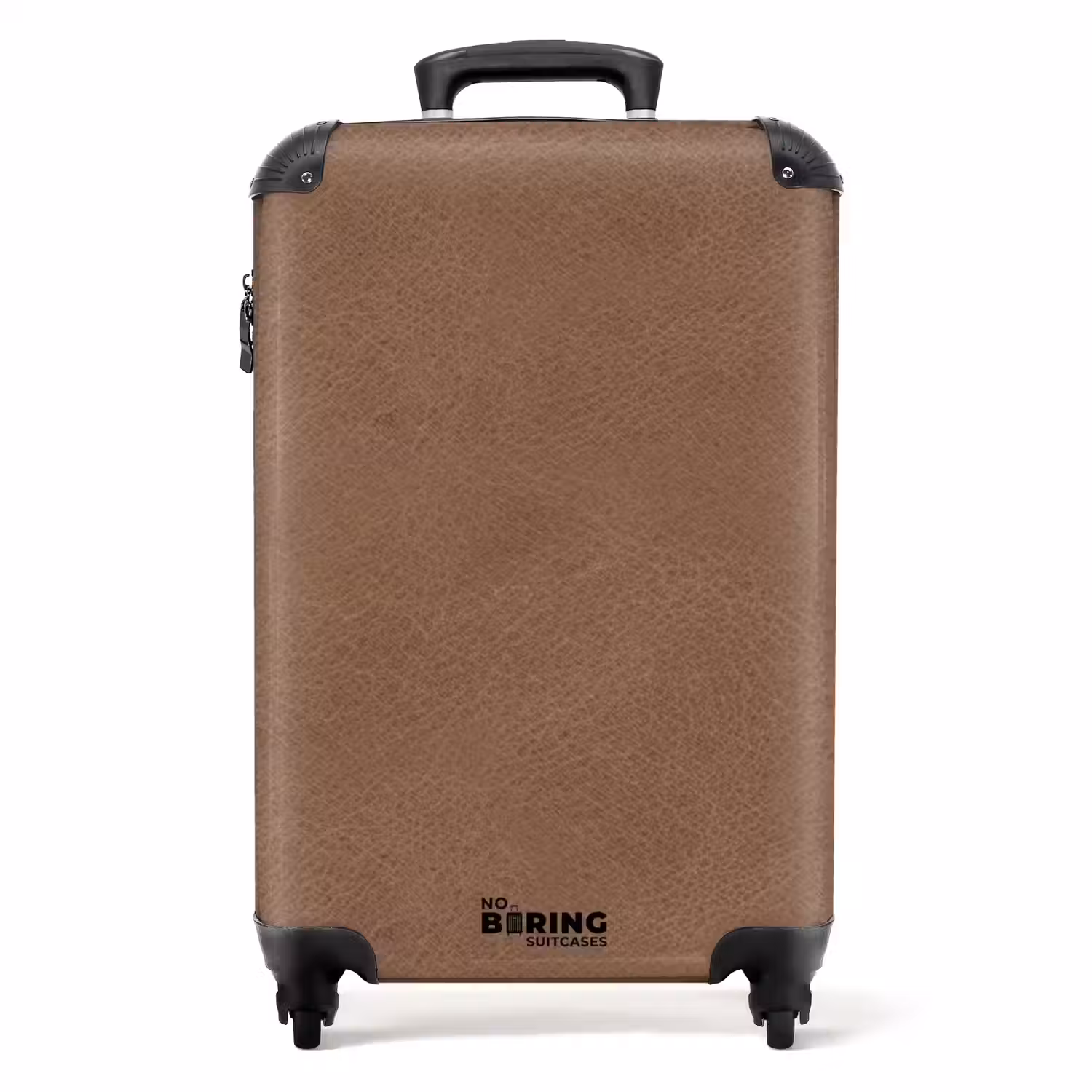 Lederen look licht bruin NBS - Handbagage koffer - Volwassenen Unisex middel -productfoto_recht