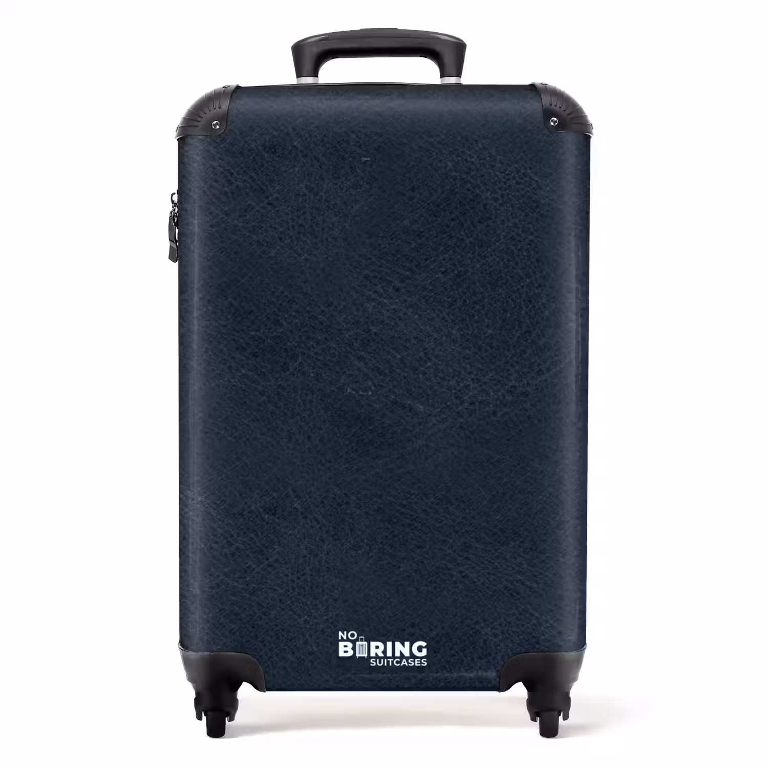 Lederen look navy blauw NBS - Handbagage koffer - Volwassenen Unisex middel -productfoto_recht
