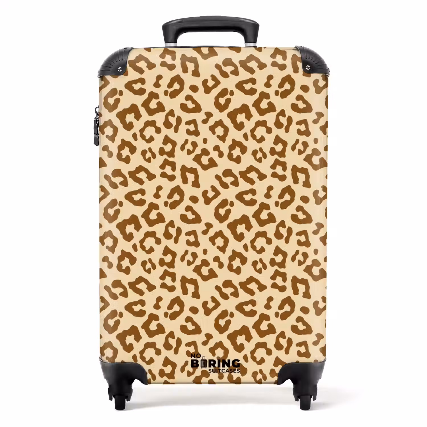 Lichtbruin luipaardpatroon NBS - Handbagage koffer - Volwassenen Unisex middel -productfoto_recht