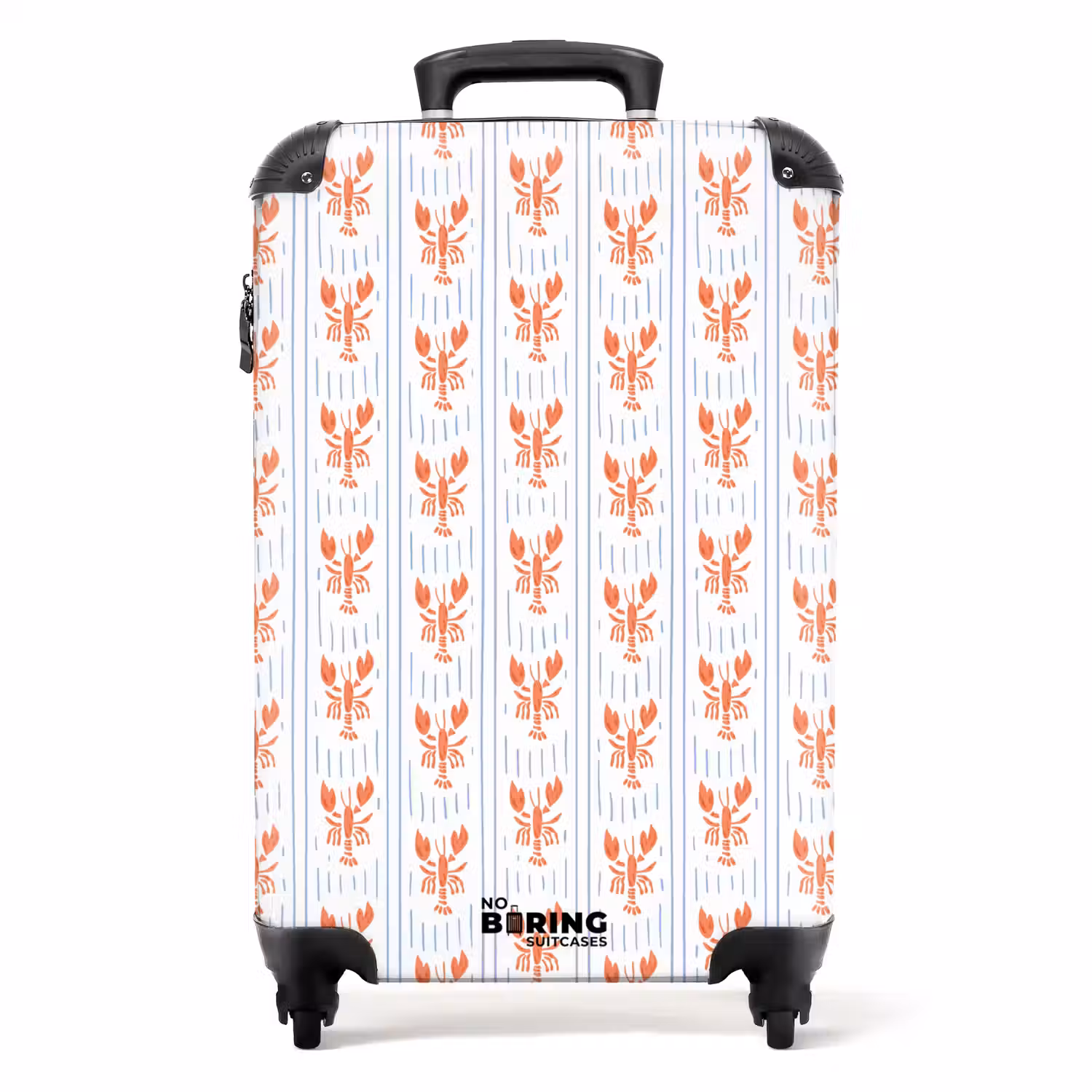Kreeft met strepen patroon blauw NBS - Handbagage koffer - Volwassenen Unisex middel -productfoto_recht