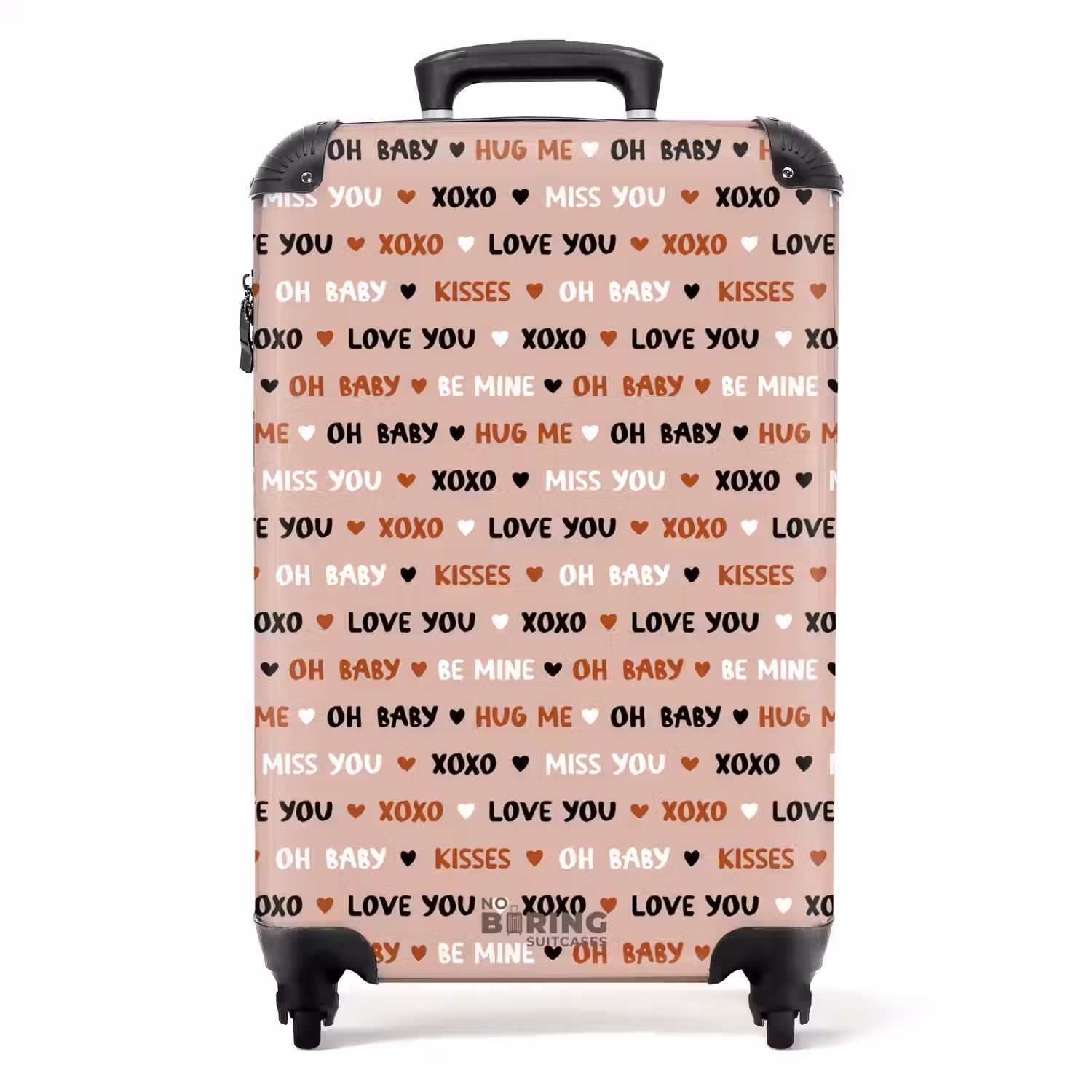 Liefdeswoorden op lichtroze NBS - Handbagage koffer - Volwassenen Unisex middel -productfoto_recht