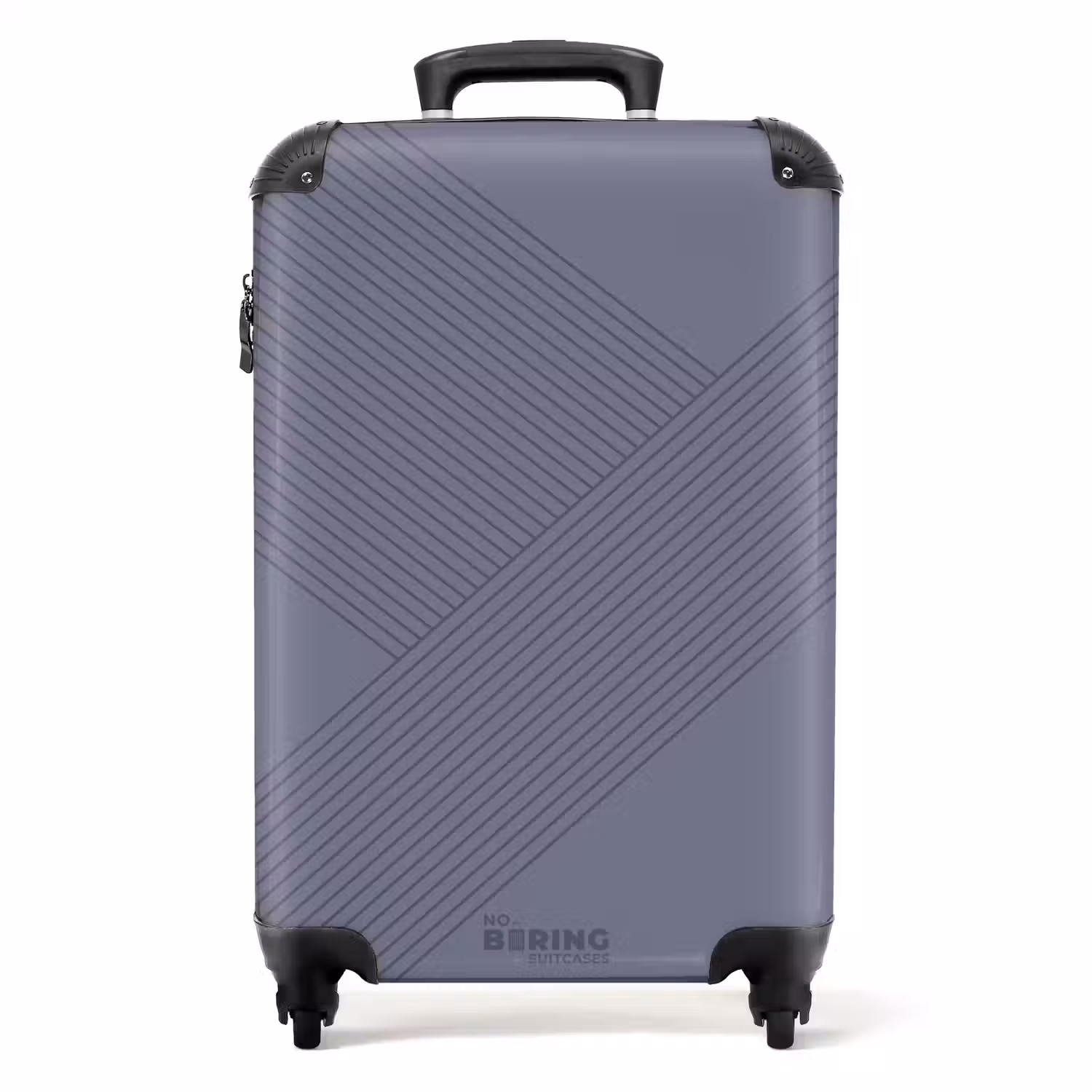 Minimal - Kruisende lijnen op grijsblauw NBS - Handbagage koffer - Unisex middel -productfoto_recht