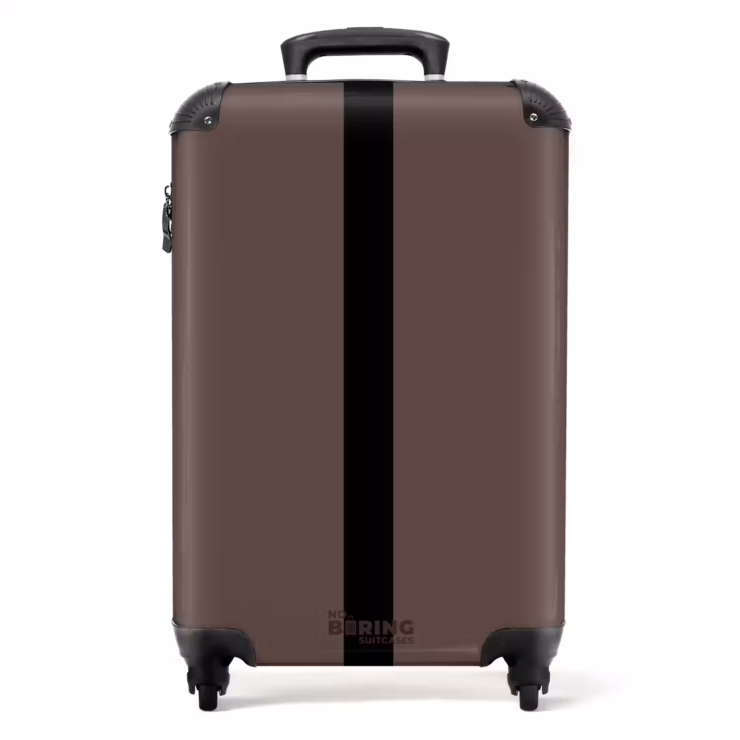 Minimal - Donkerbruin met zwarte streep NBS - Handbagage koffer - Unisex middel -productfoto_recht