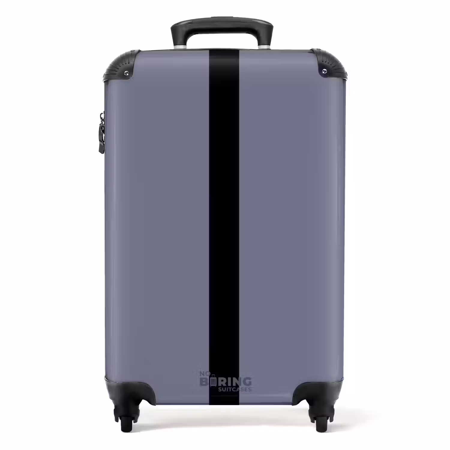 Minimal - Grijsblauw met zwarte streep NBS - Handbagage koffer - Unisex middel -productfoto_recht