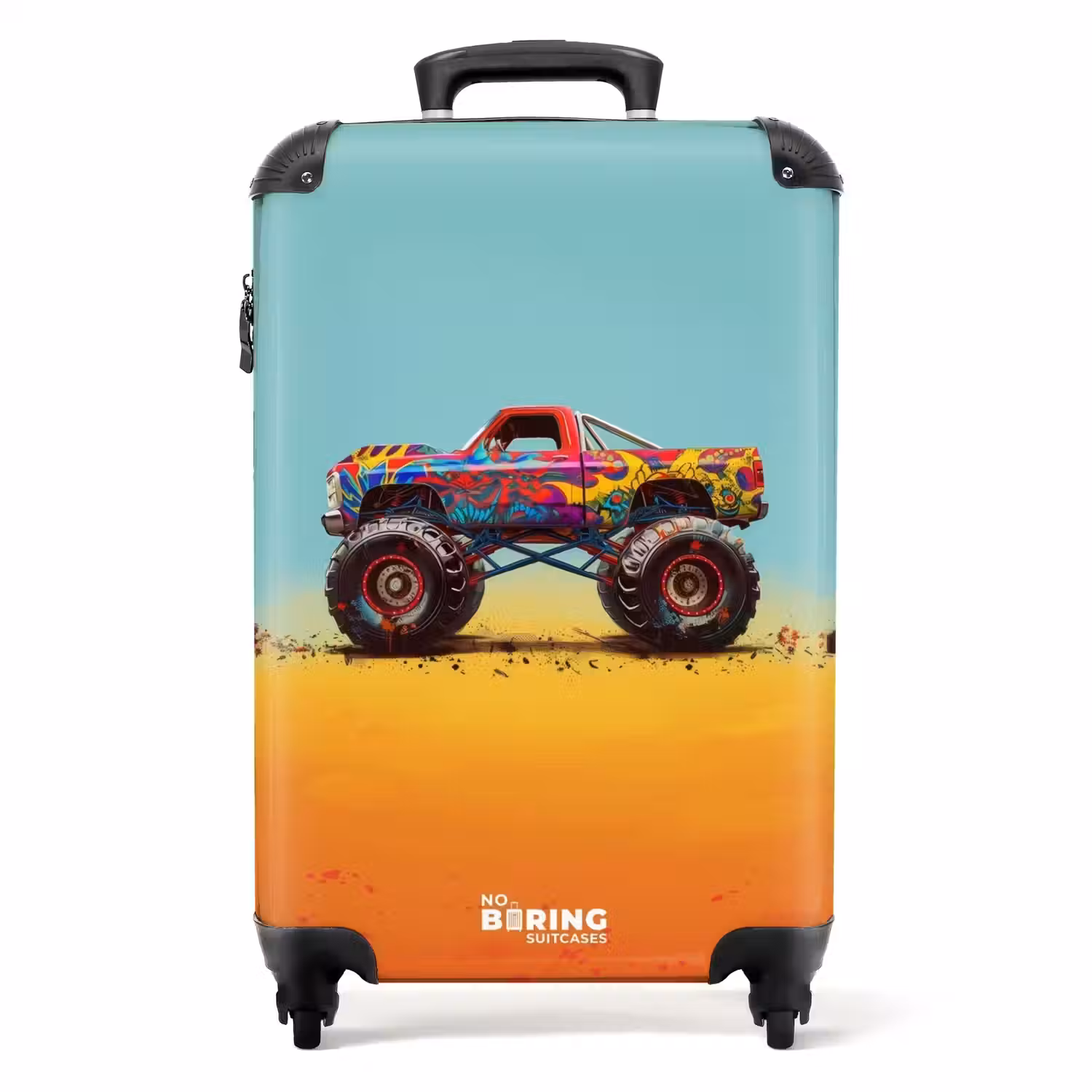 Monstertruck met Graffiti Print in het Zand NBS - Handbagage koffer - Unisex middel -productfoto_recht