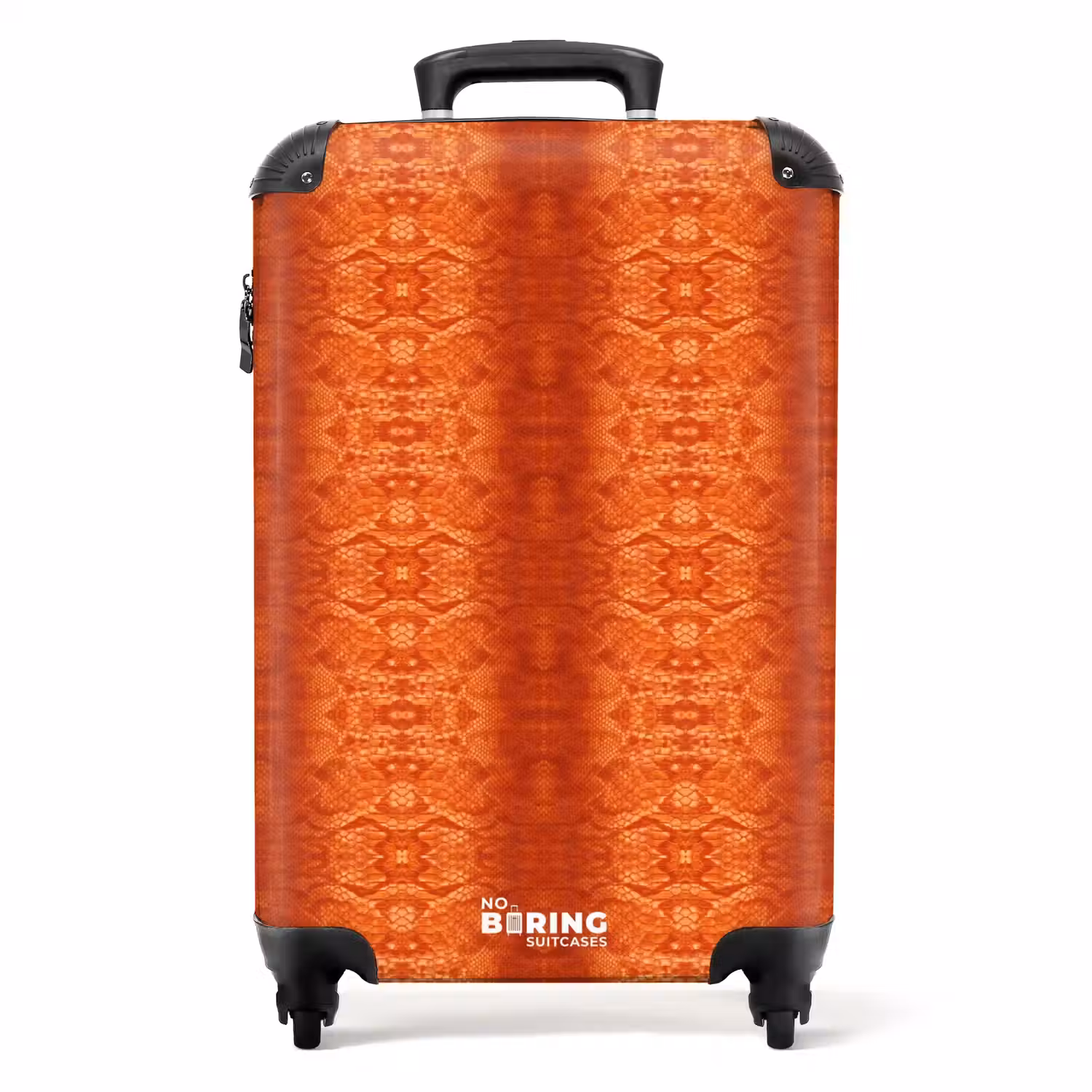 oranje slangenhuid met symmetrische schubstructuur NBS - Handbagage koffer - Volwassenen Unisex middel -productfoto_recht