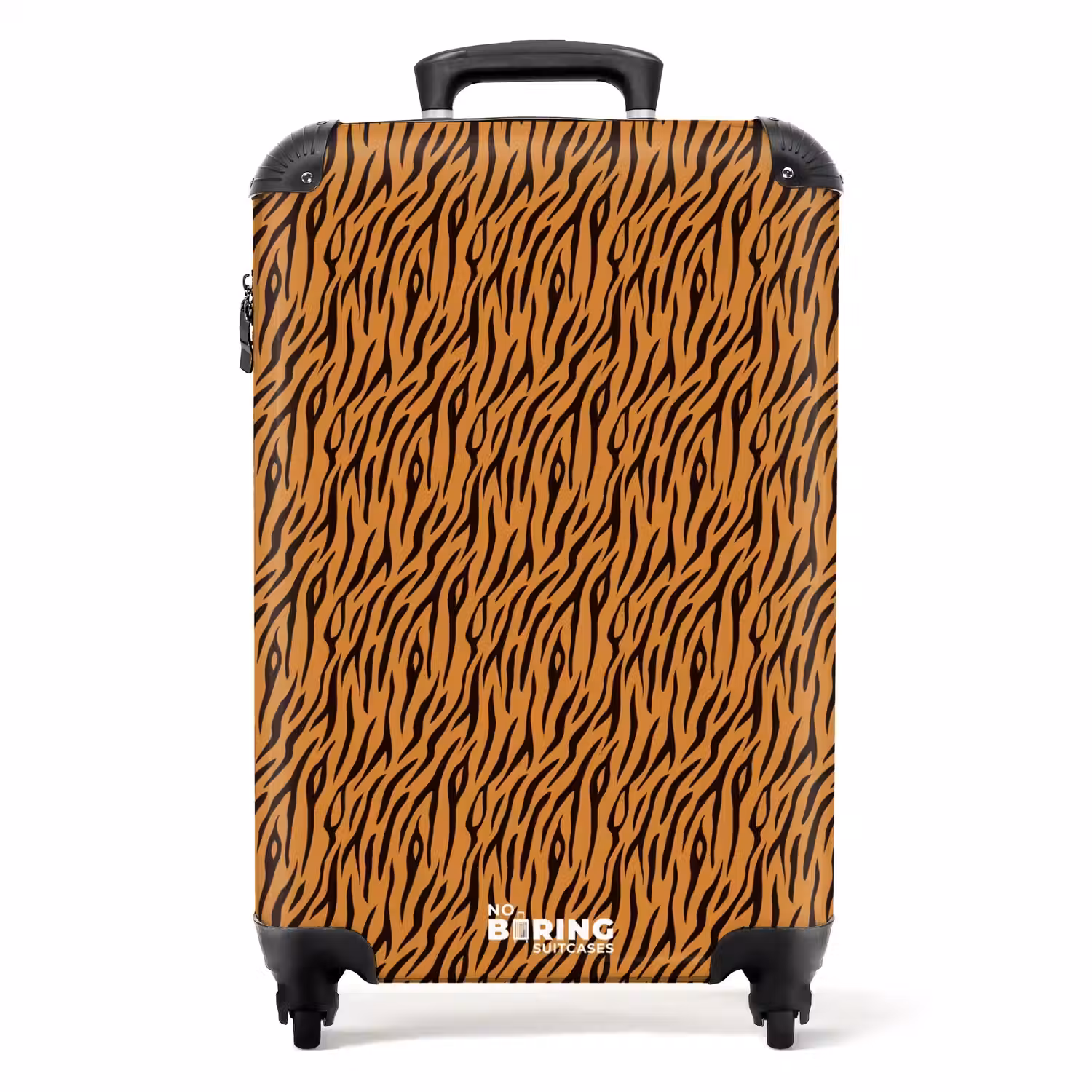 Oranje tijgerstrepen met vloeiend motief NBS - Handbagage koffer - Volwassenen Unisex middel -productfoto_recht
