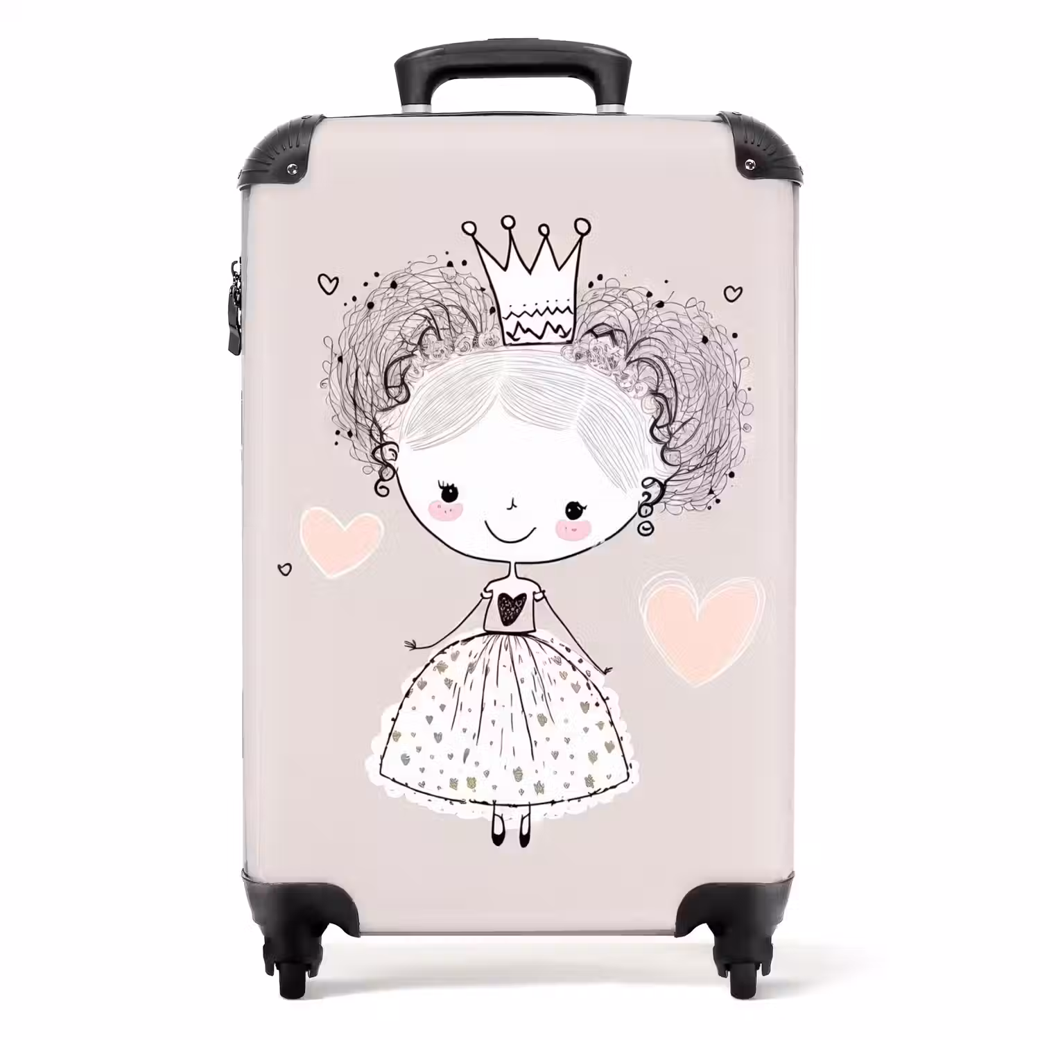 Prinses met krulletjes NBS - Handbagage koffer - Unisex middel -productfoto_recht