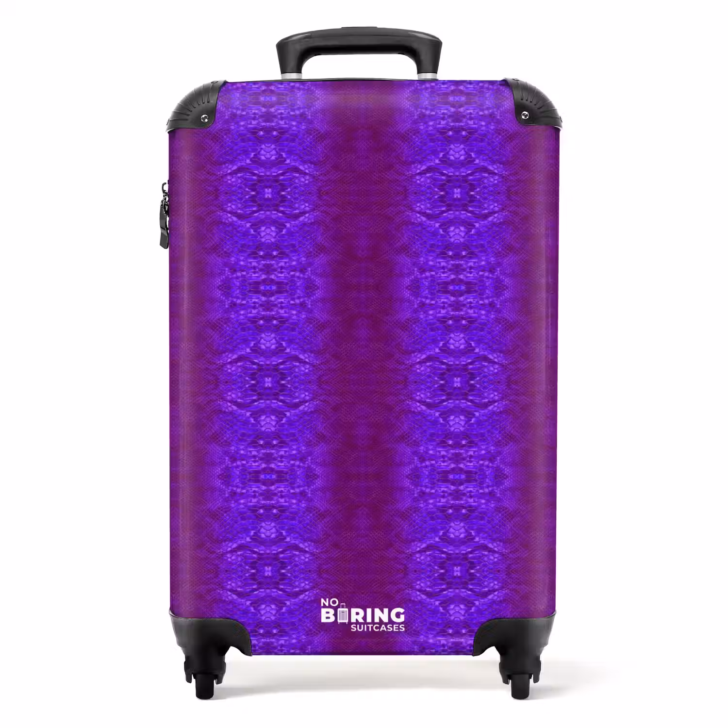 Paars slangenhuid met symmetrische schubstructuur NBS - Handbagage koffer - Volwassenen Unisex middel -productfoto_recht