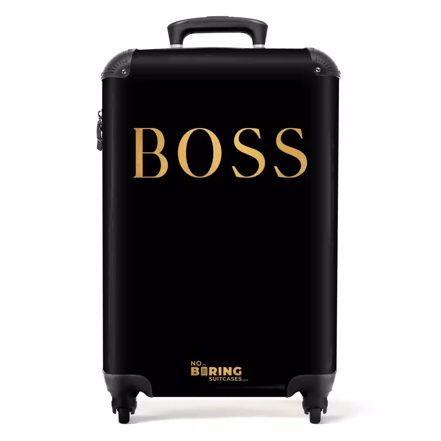 Quotes - Boss - Goud - Zwart NBS - Handbagage koffer - Unisex middel -productfoto_recht