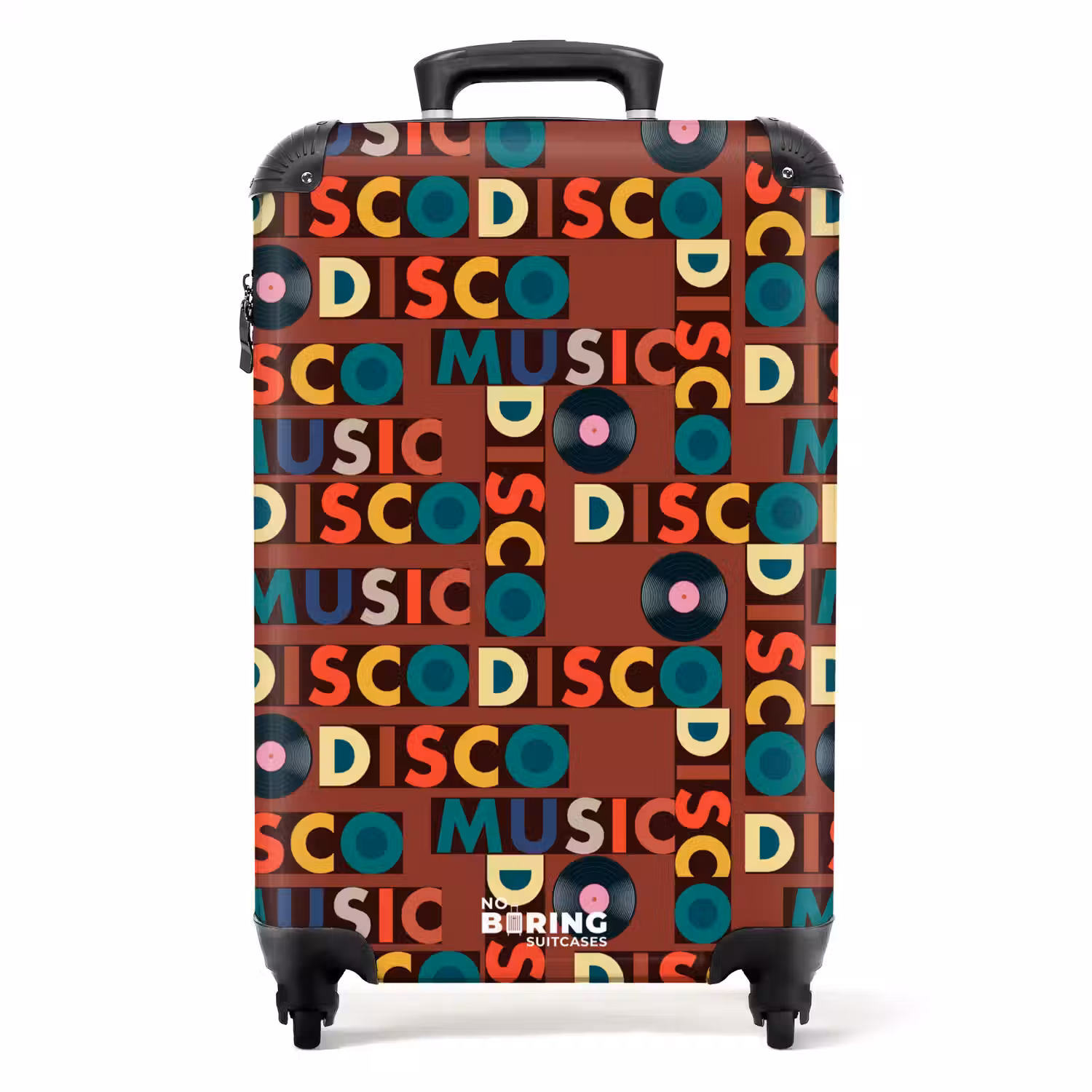 Retro disco 70s tekst patroon kleurrijk NBS - Handbagage koffer - Volwassenen Unisex middel -productfoto_recht