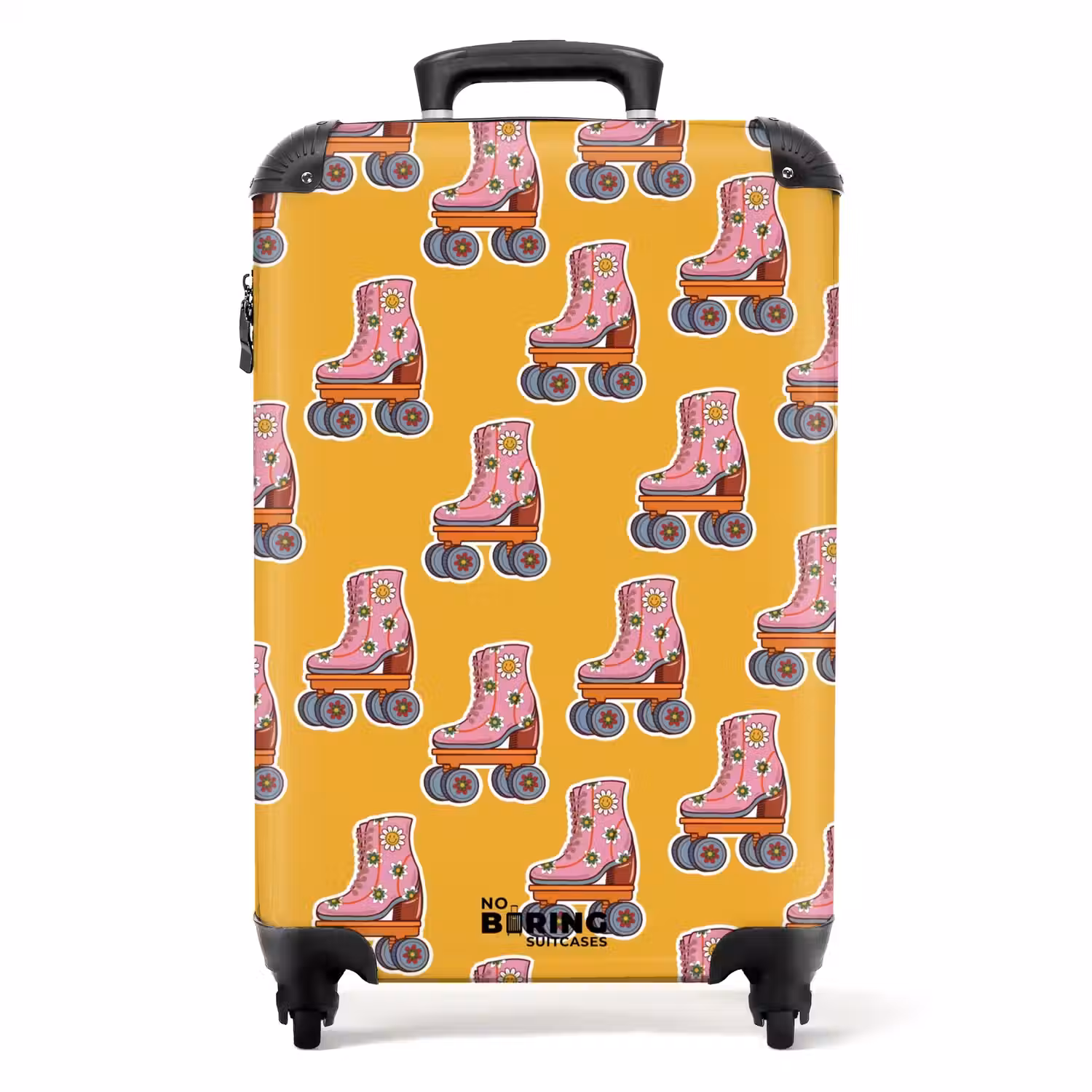 Retro disco rolschaatsen patroon kleurrijk NBS - Handbagage koffer - Volwassenen Unisex middel -productfoto_recht