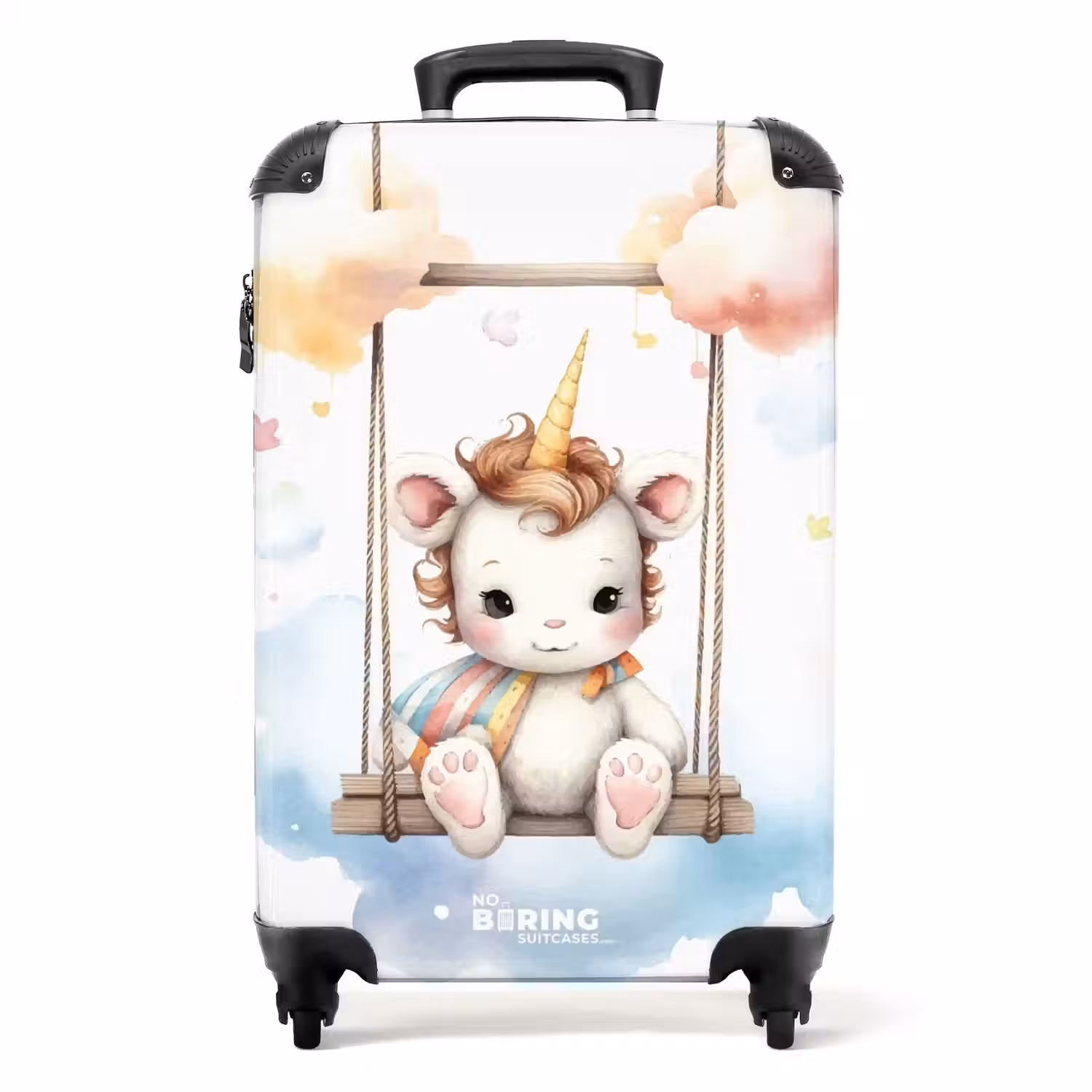 Schommelende baby eenhoorn NBS - Handbagage koffer - Unisex middel -productfoto_recht