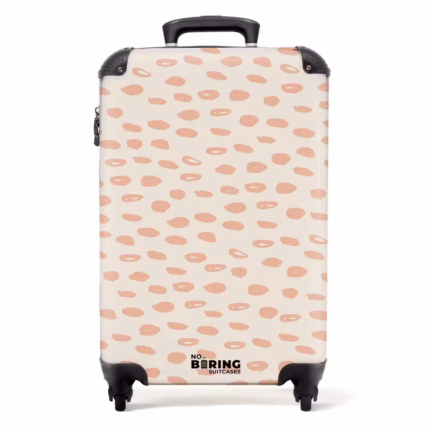 Zalmroze vlekken op crèmekleur NBS - Handbagage koffer - Volwassenen Unisex middel -productfoto_recht