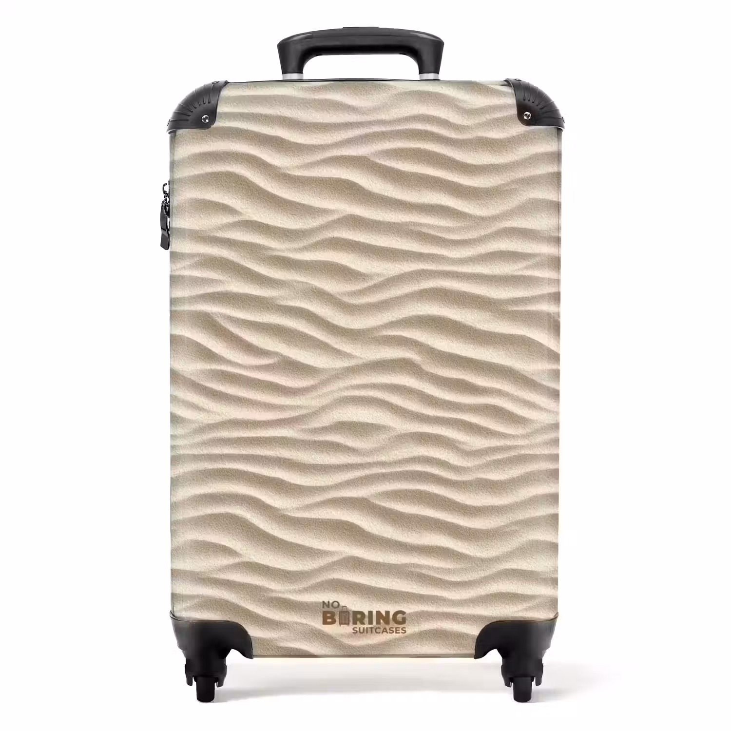 Zand - Golven - Beige NBS - Handbagage koffer - Volwassenen Unisex middel -productfoto_recht