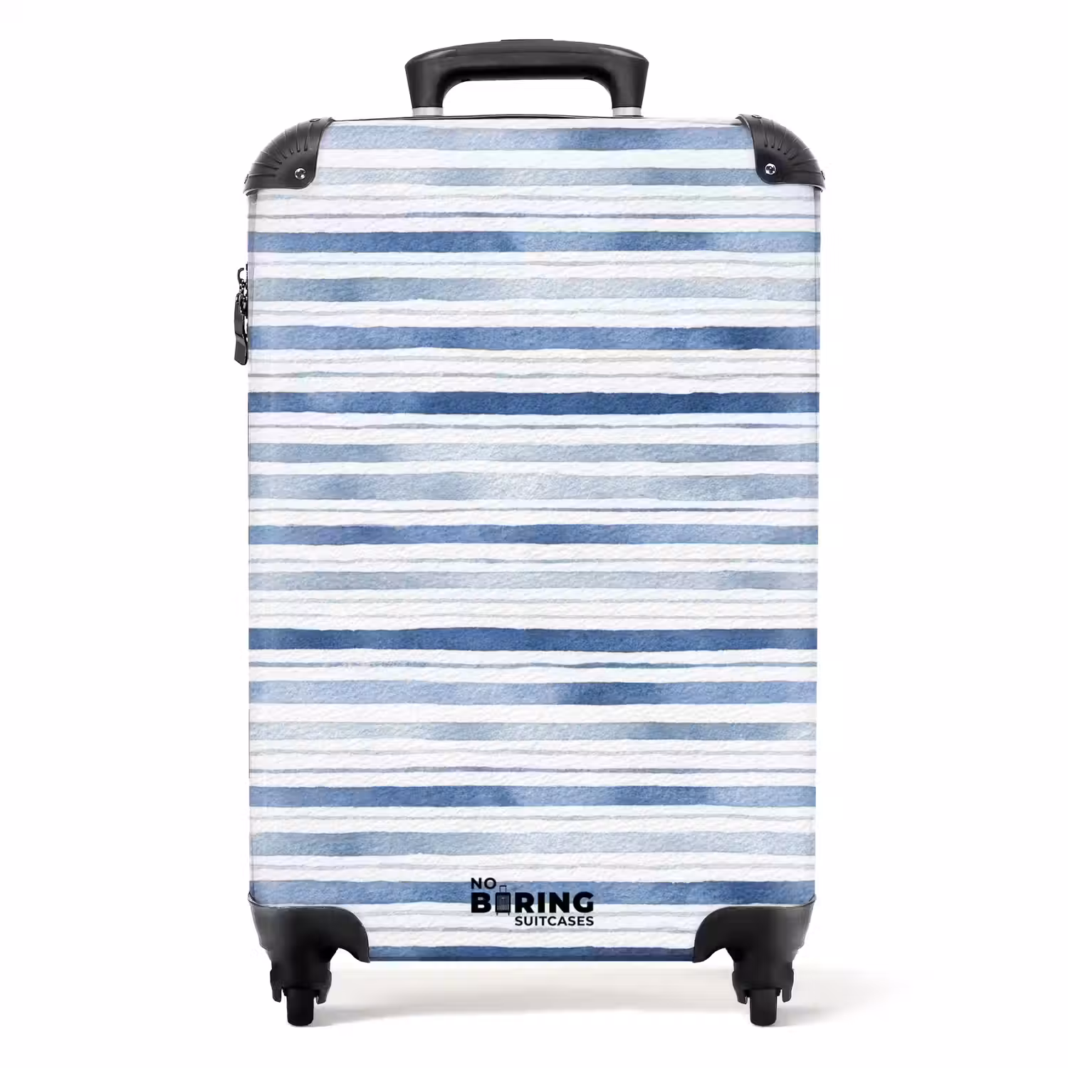 Strepen patroon blauw NBS - Handbagage koffer - Volwassenen Unisex middel -productfoto_recht