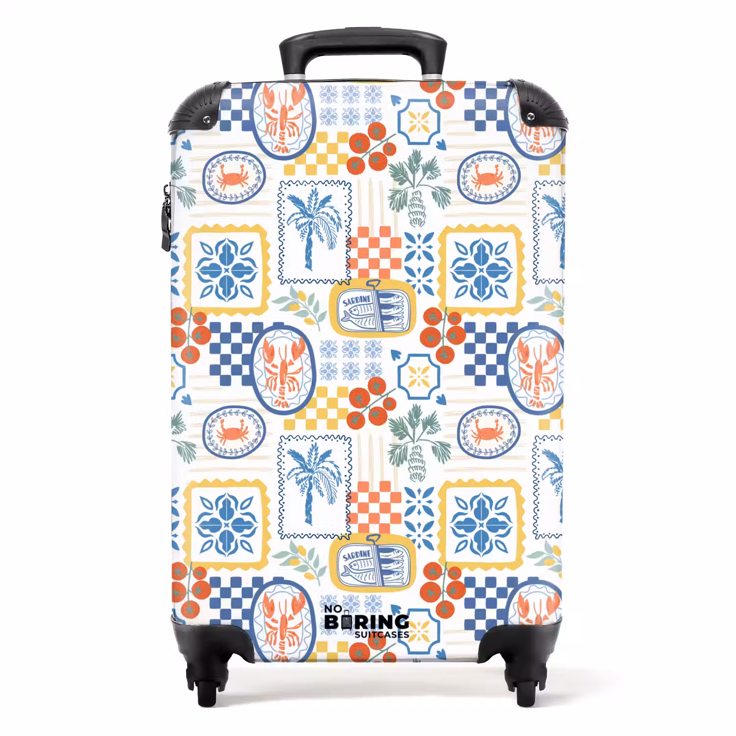 Zomer strand print kleurrijk NBS - Handbagage koffer - Volwassenen Unisex middel -productfoto_recht