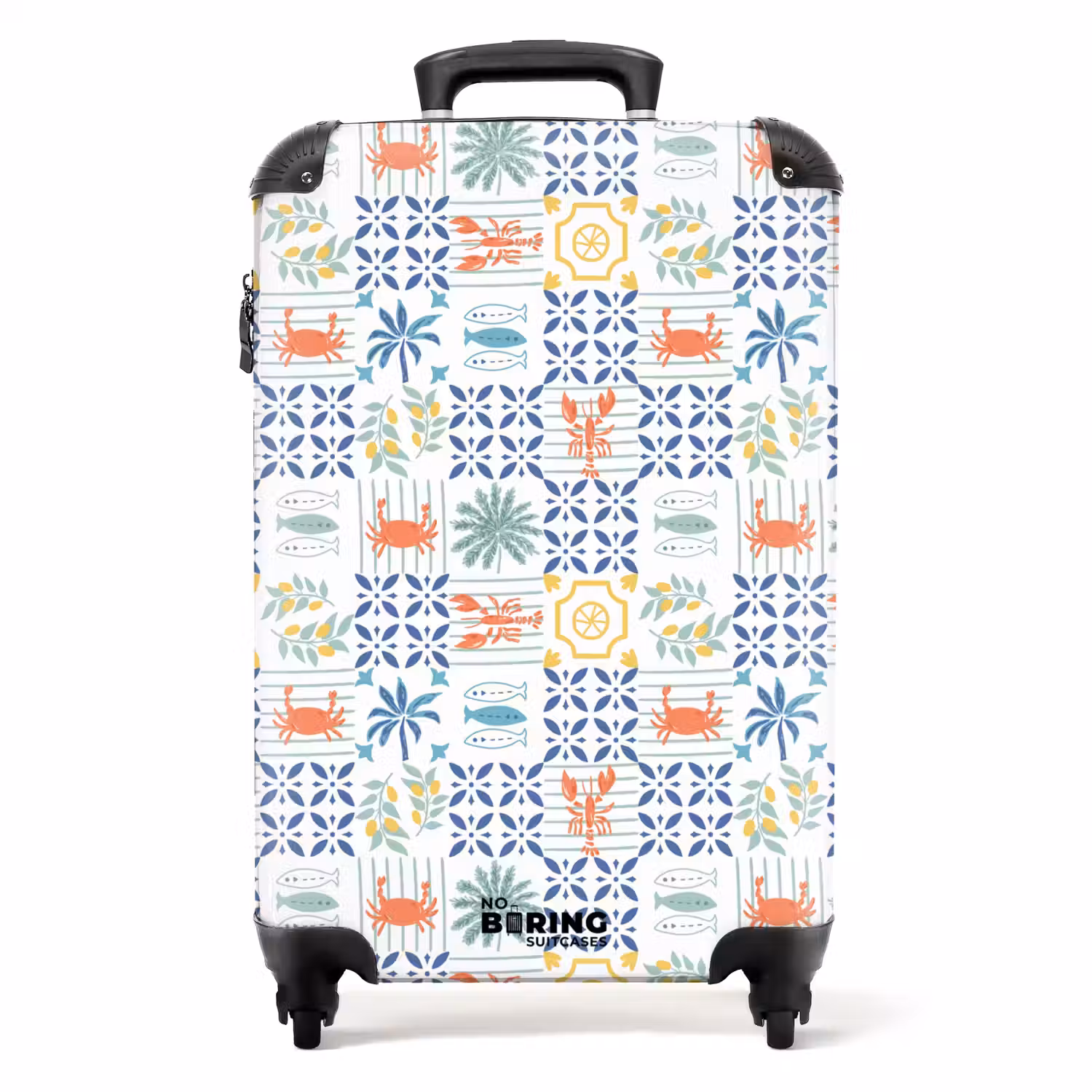 Zomer tegel patroon kleurrijk NBS - Handbagage koffer - Volwassenen Unisex middel -productfoto_recht
