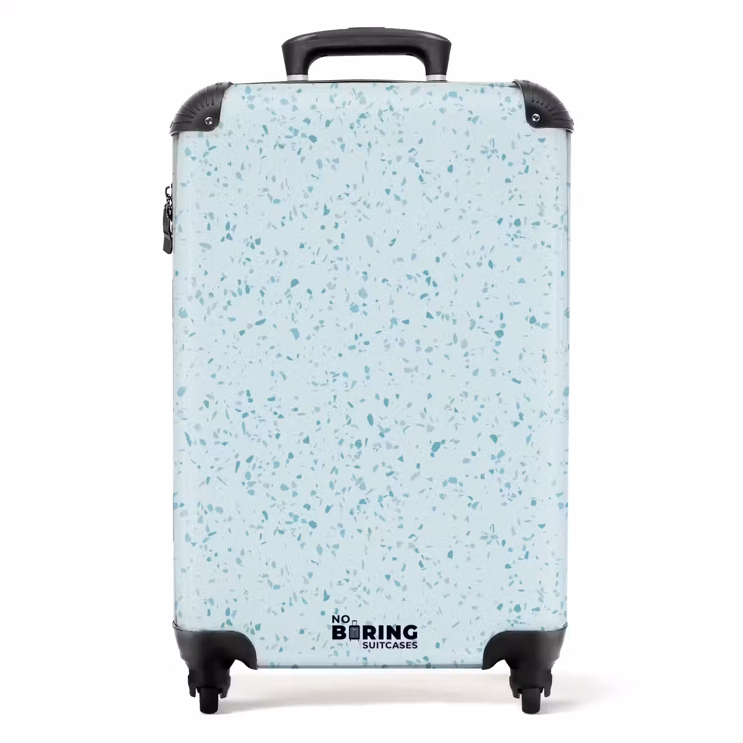 Terrazzo patroon veelkleurig blauw en groen NBS - Handbagage koffer - Volwassenen Unisex middel -productfoto_recht