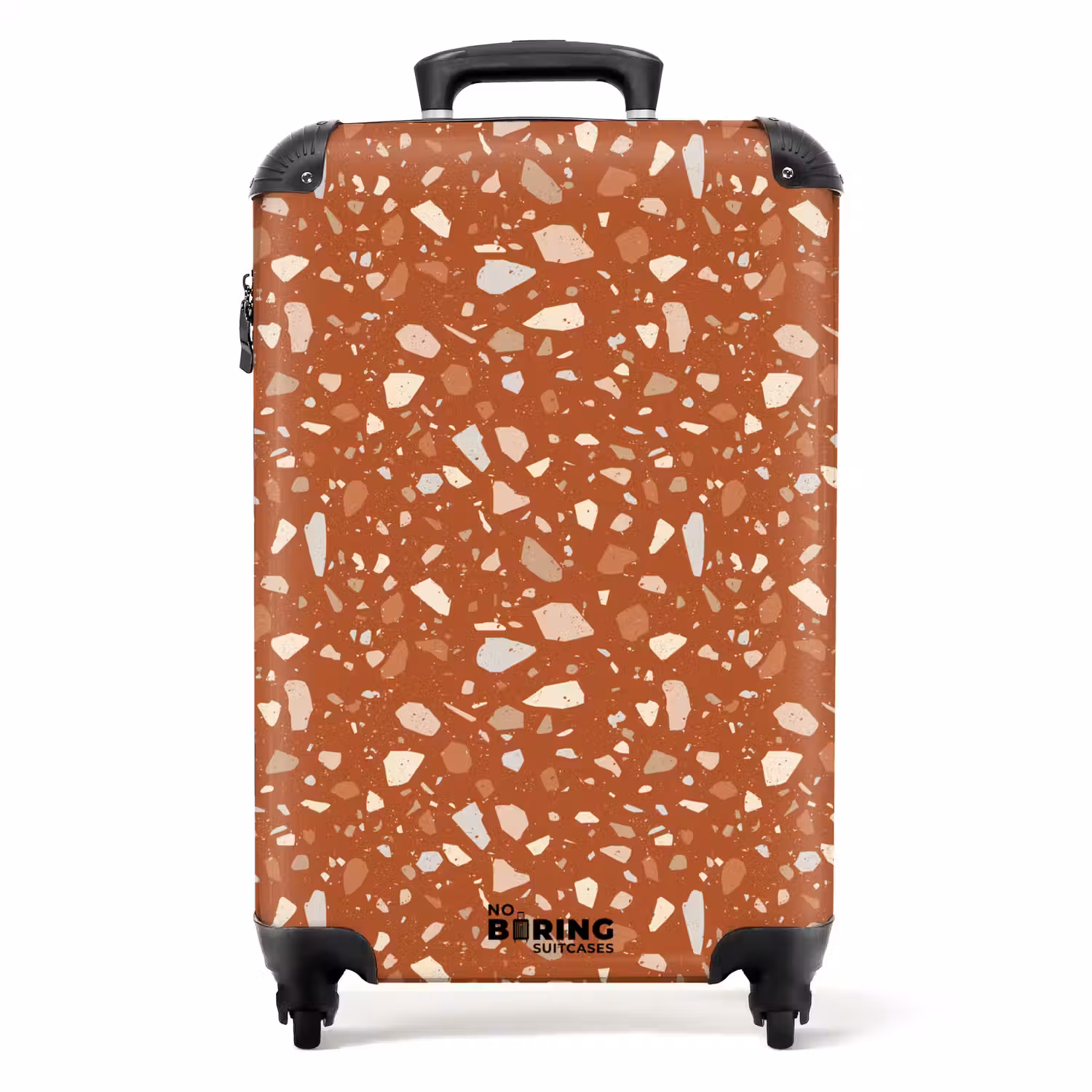 Terrazzo patroon veelkleurig terracotta NBS - Handbagage koffer - Volwassenen Unisex middel -productfoto_recht