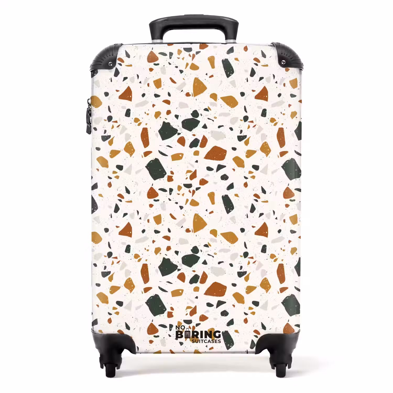 Terrazzo patroon roest oker NBS - Handbagage koffer - Volwassenen Unisex middel -productfoto_recht