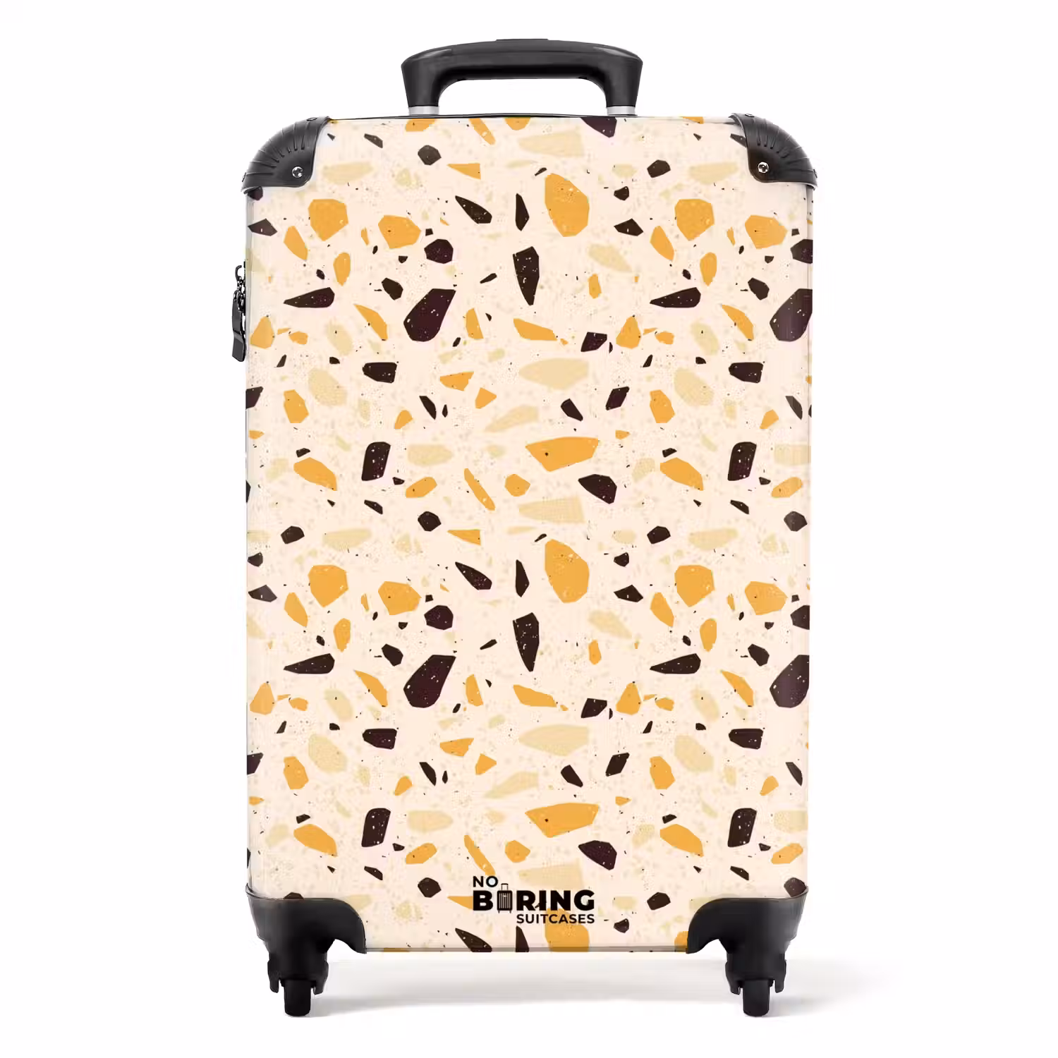 Terrazzo patroon geel NBS - Handbagage koffer - Volwassenen Unisex middel -productfoto_recht
