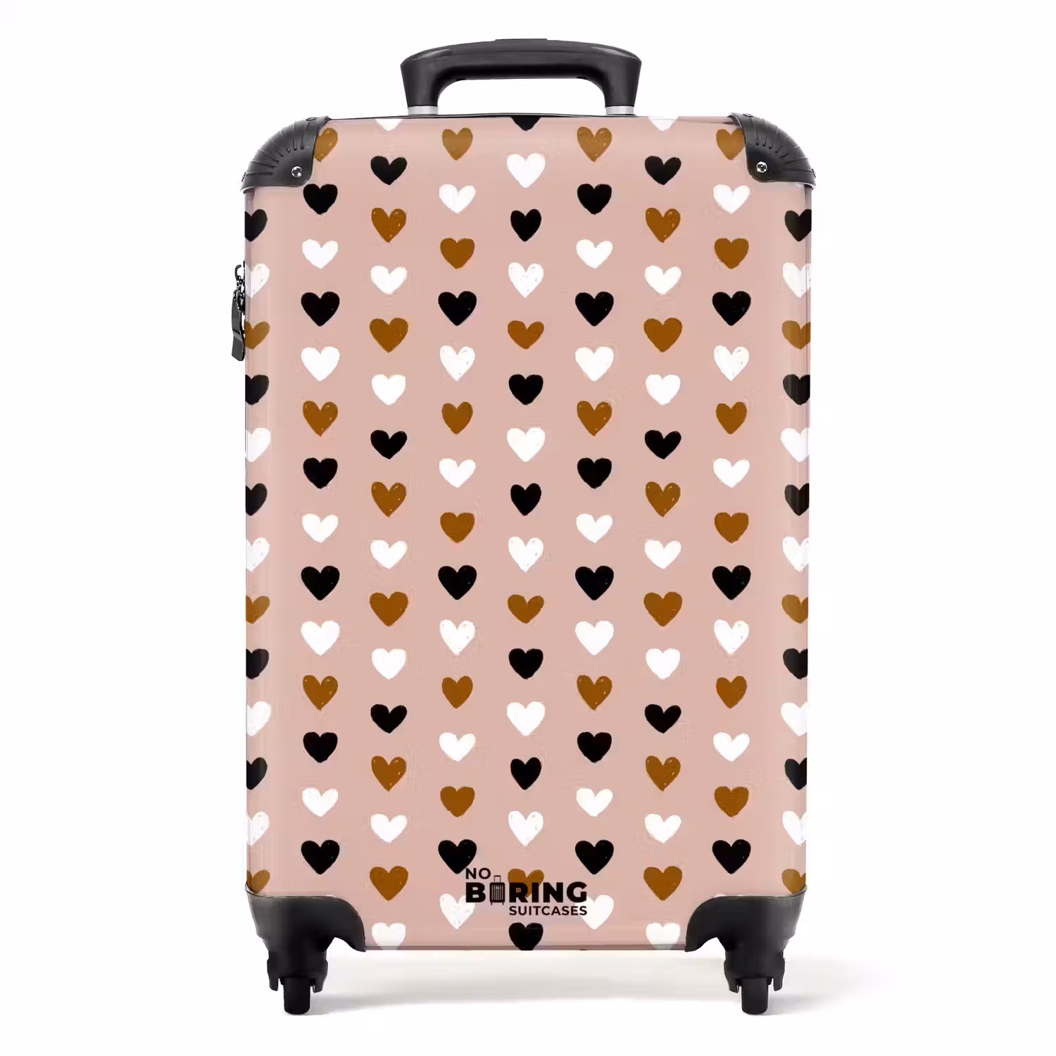 Driekleurige hartjesrijen NBS - Handbagage koffer - Volwassenen Unisex middel -productfoto_recht