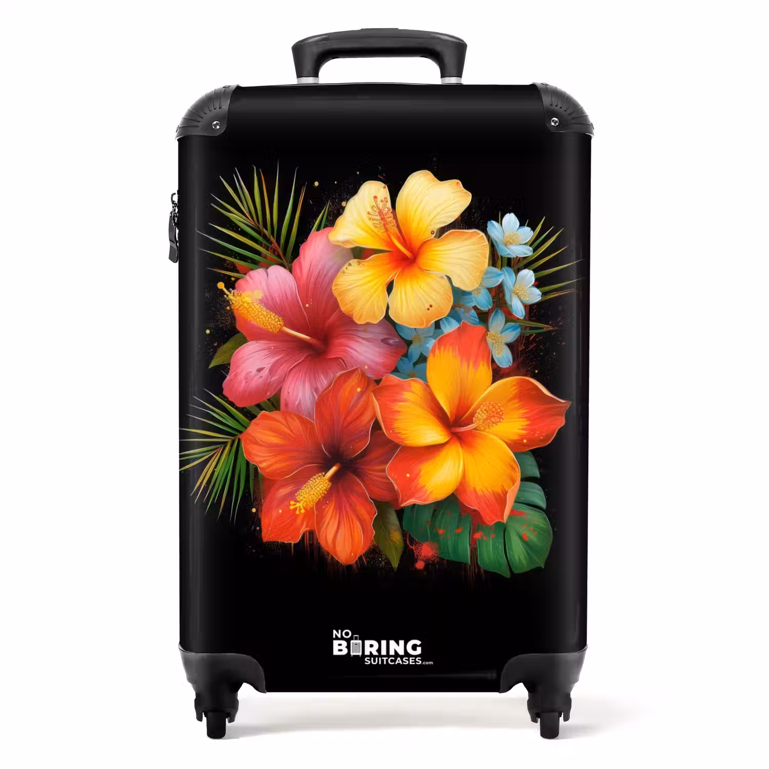 Tropische bloemen in street art stijl NBS - Handbagage koffer - Volwassenen Unisex middel -productfoto_recht