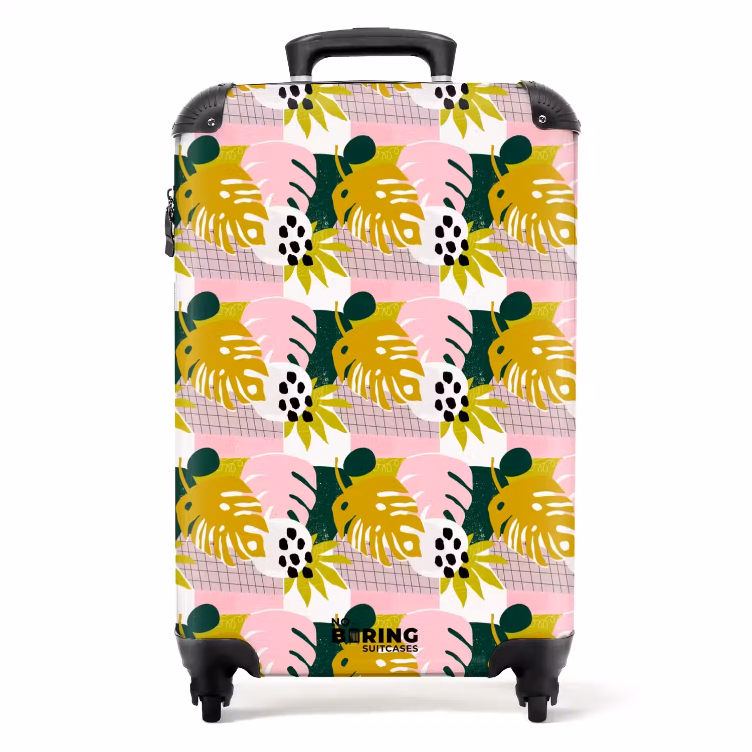 Tropische bladerpatroon NBS - Handbagage koffer - Volwassenen Unisex middel -productfoto_recht