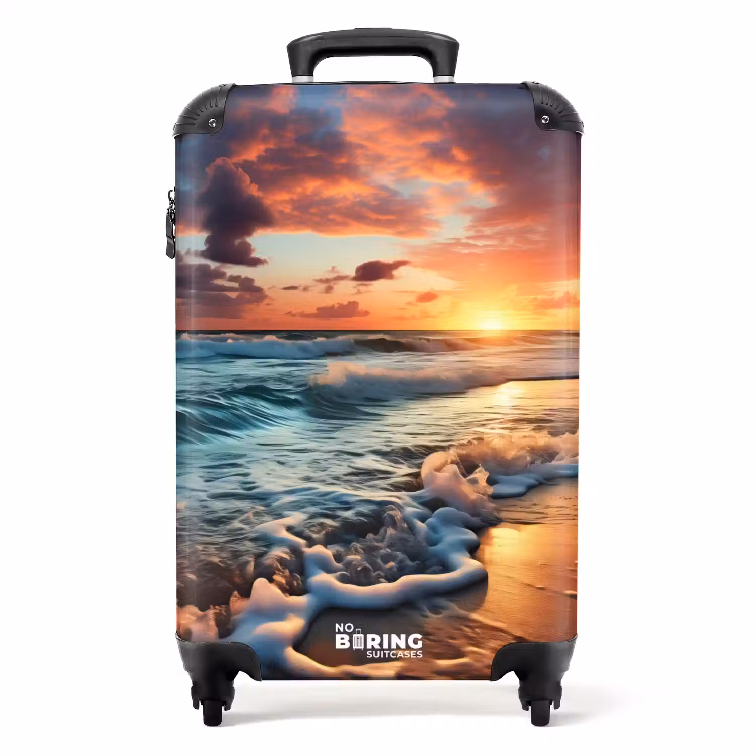 Golvende zee bij zonsondergang NBS - Handbagage koffer - Unisex middel -productfoto_recht