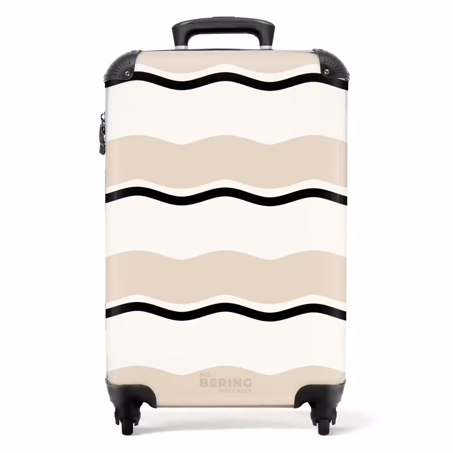 Golvende strepen in crème tinten NBS - Handbagage koffer - Unisex middel -productfoto_recht
