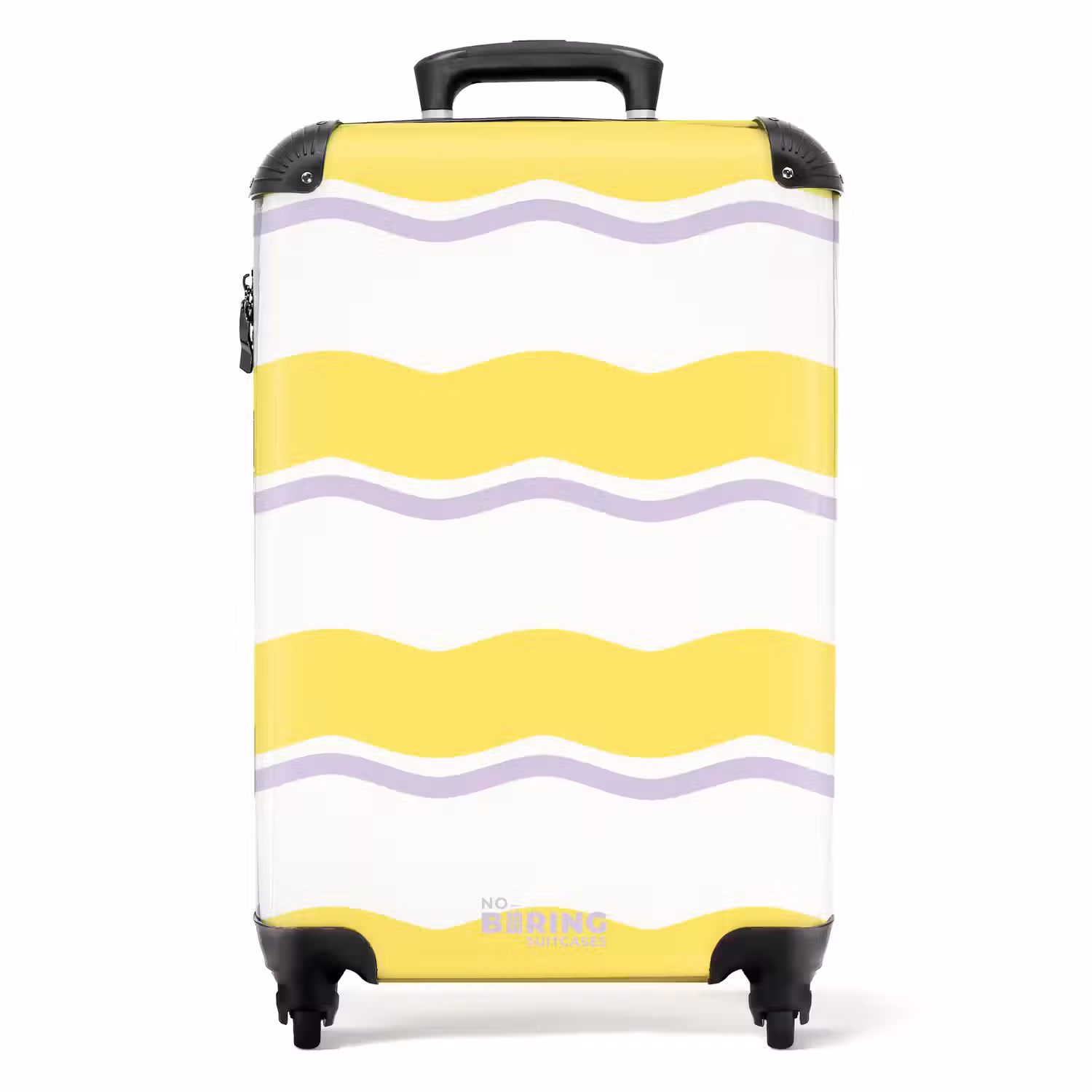 Golvende strepen in paars en geel NBS - Handbagage koffer - Unisex middel -productfoto_recht