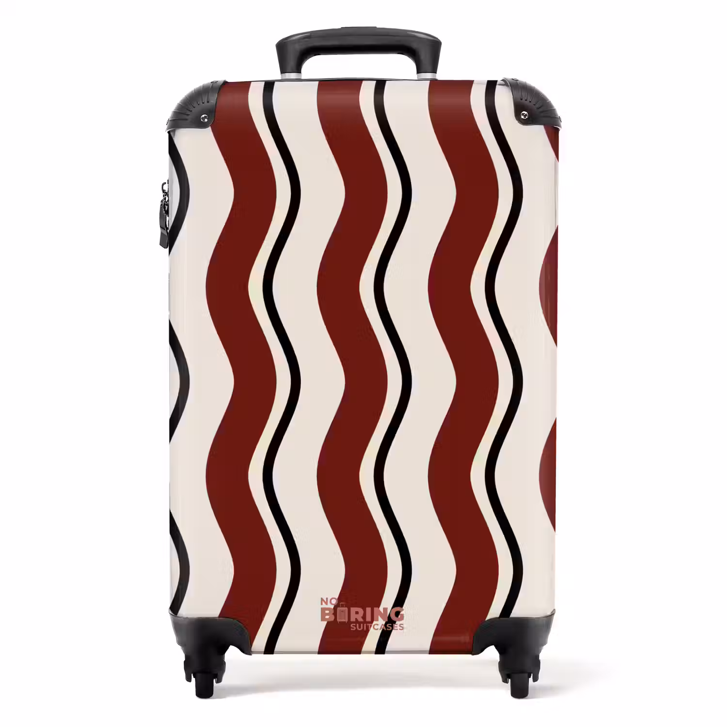 Golvende strepen in rood NBS - Handbagage koffer - Unisex middel -productfoto_recht