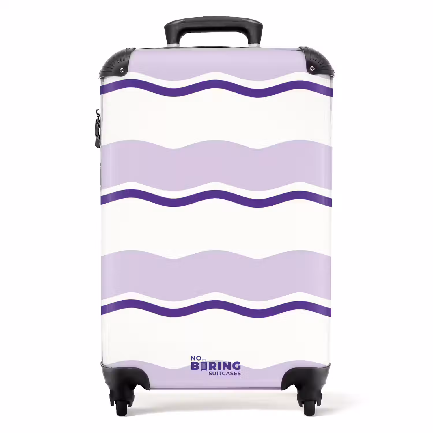 Golvende strepen in paarse tinten NBS - Handbagage koffer - Unisex middel -productfoto_recht