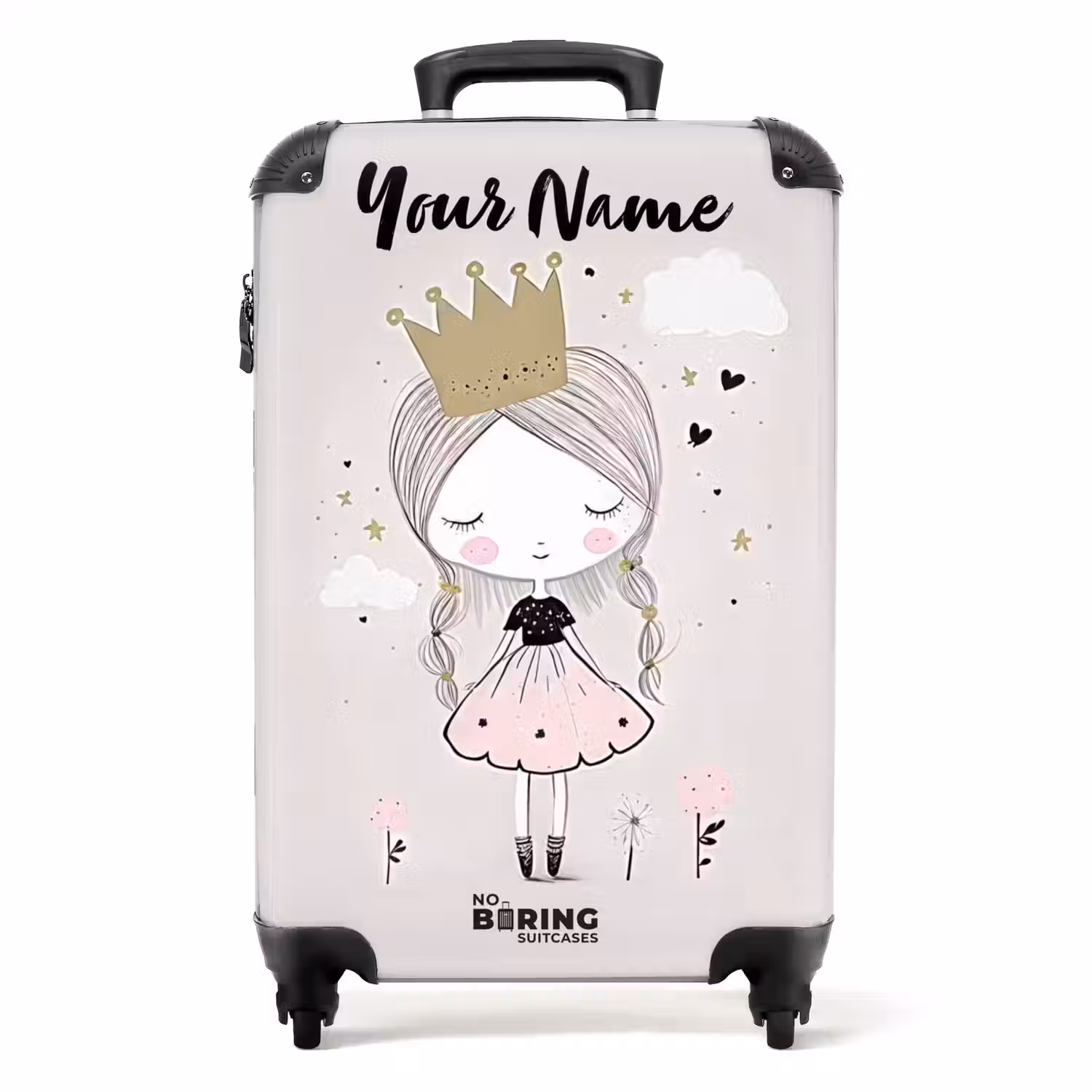 Dromerige prinses met gevlochten haar NBS - Handbagage koffer - Kinderen Unisex middel -productfoto_recht
